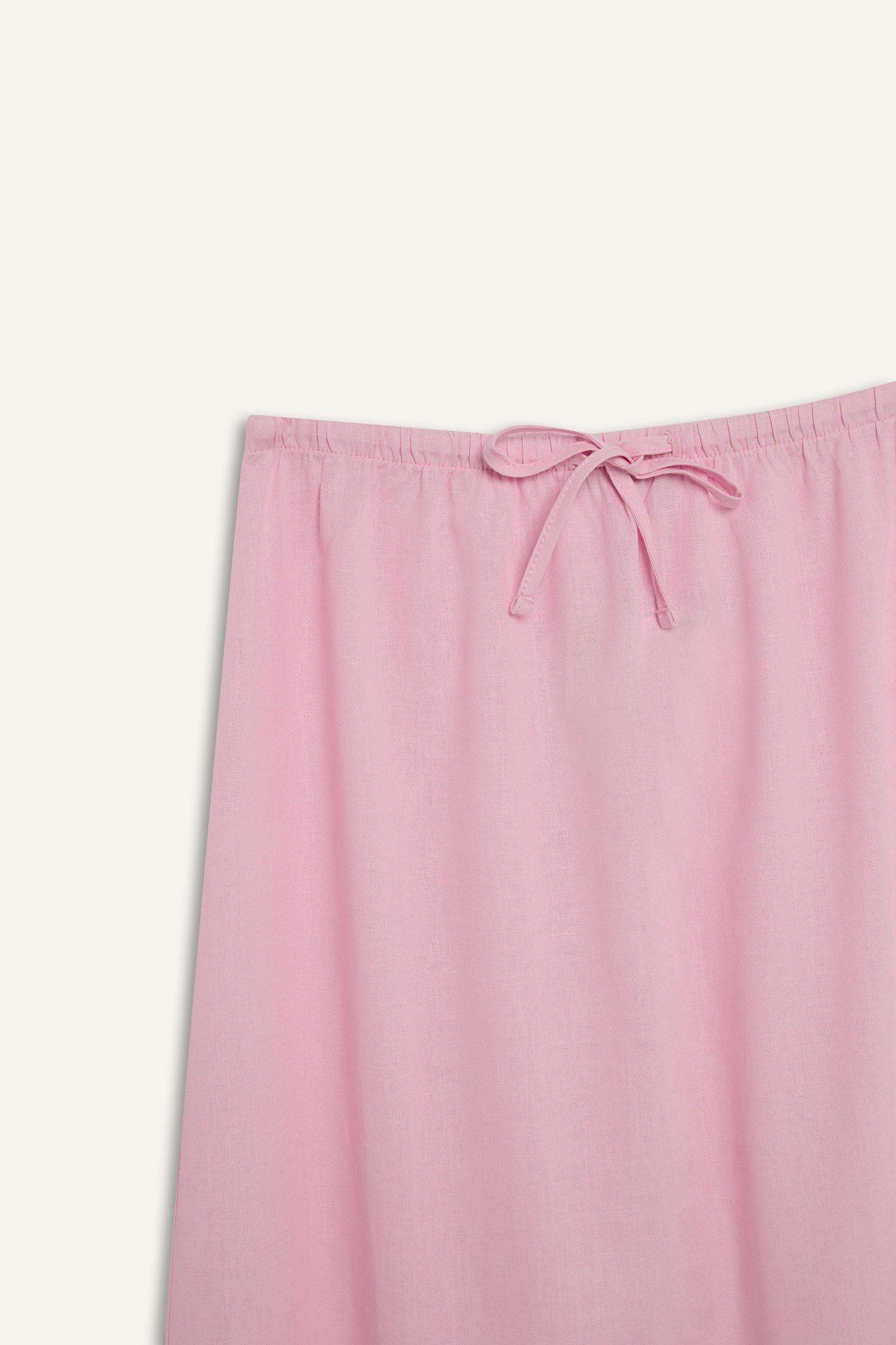 Coool A Kesim Normal Bel Keten Karışımlı Maxi Etek