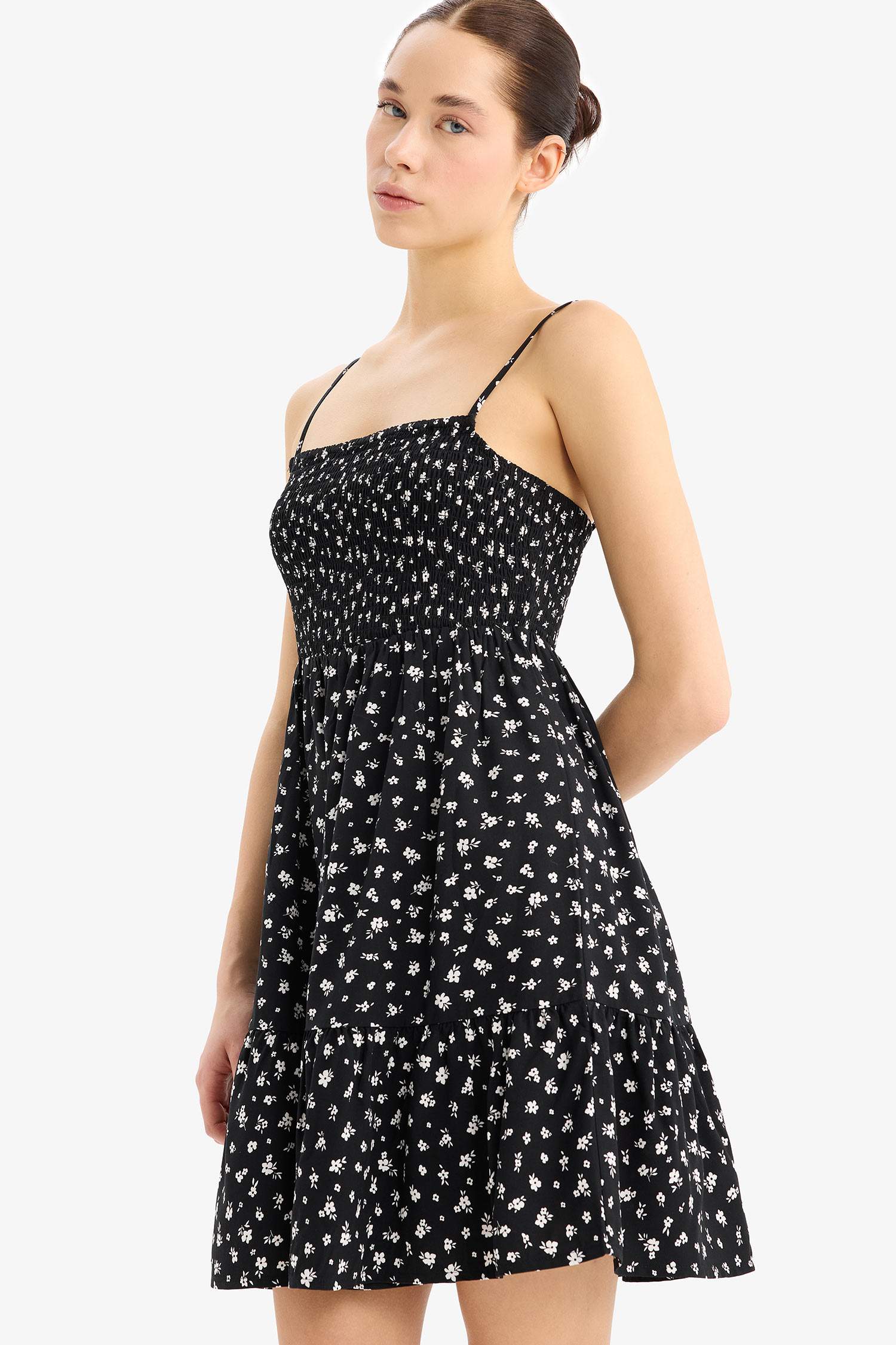 Strappy Flower Mini Dress