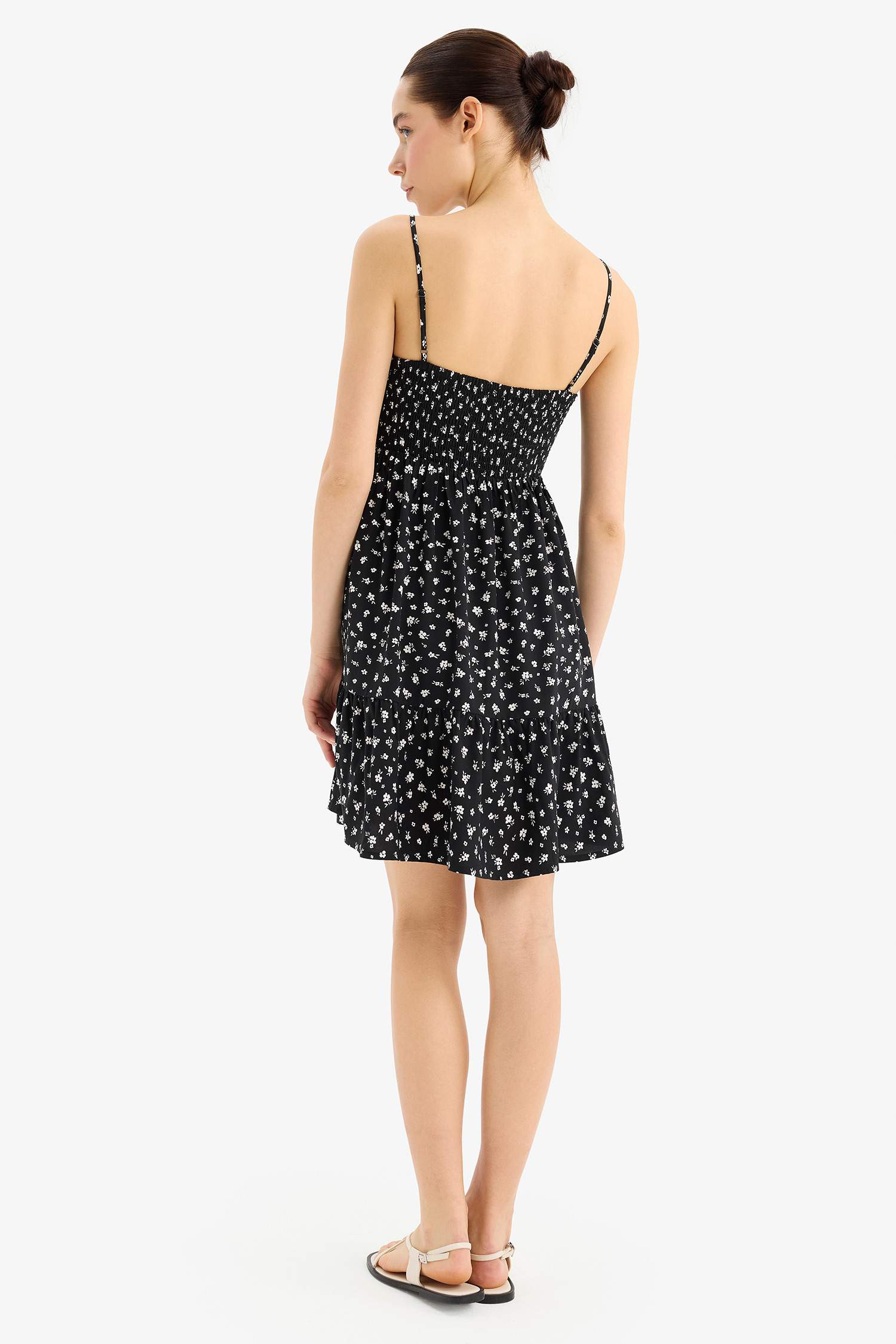 Strappy Flower Mini Dress