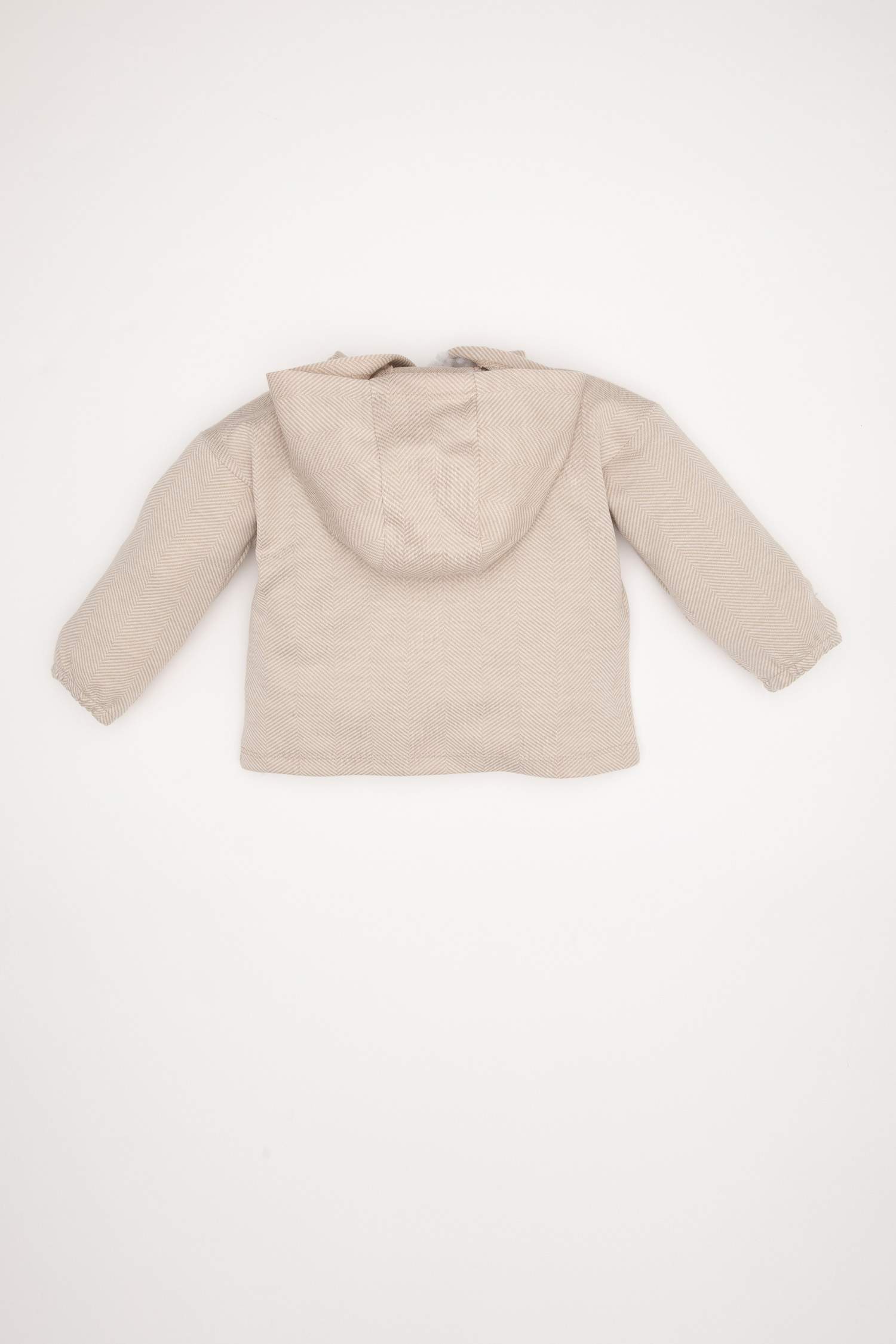 Erkek Bebek Kapüşonlu Etiket Baskılı Düğmeli Sweatshirt