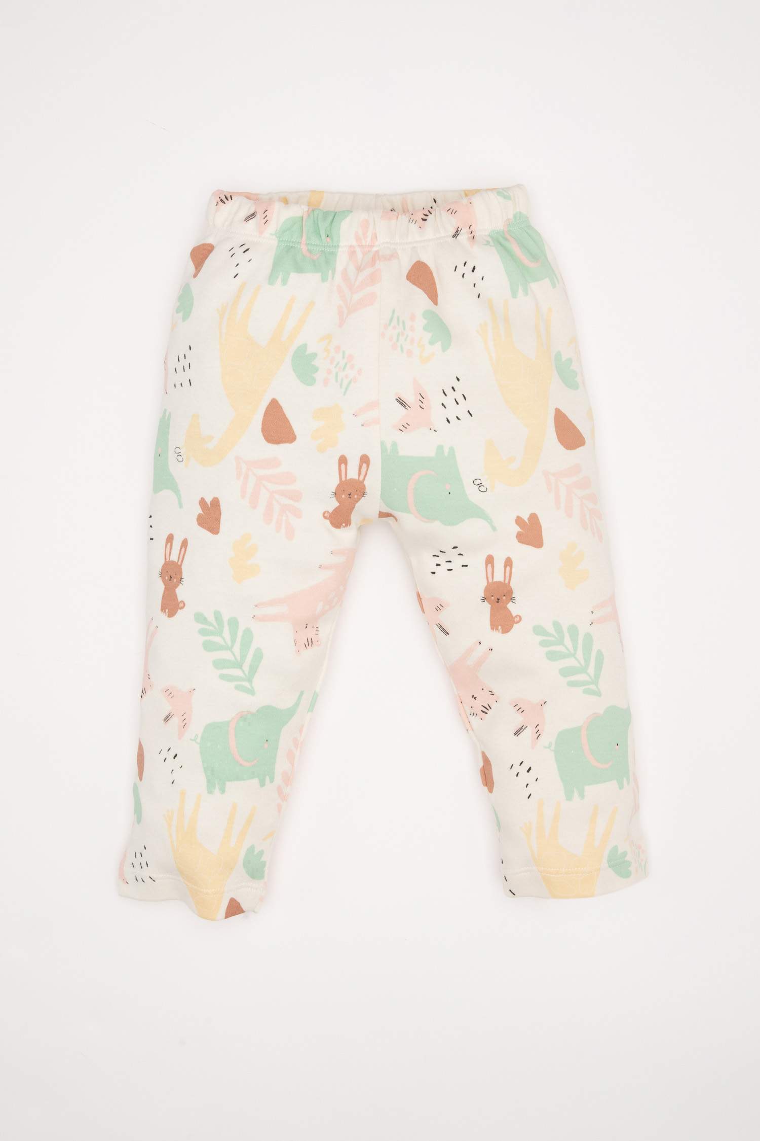 Kız Bebek Pijama Takımı Safari Baskılı Uzun Kollu Üst Beli Lastikli Alt