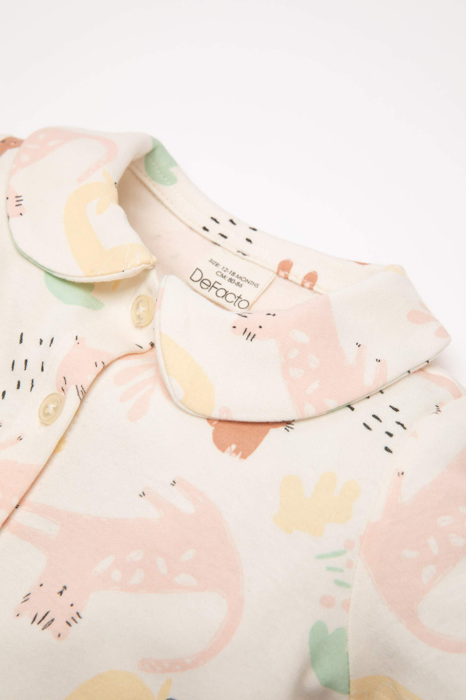 Kız Bebek Pijama Takımı Safari Baskılı Uzun Kollu Üst Beli Lastikli Alt