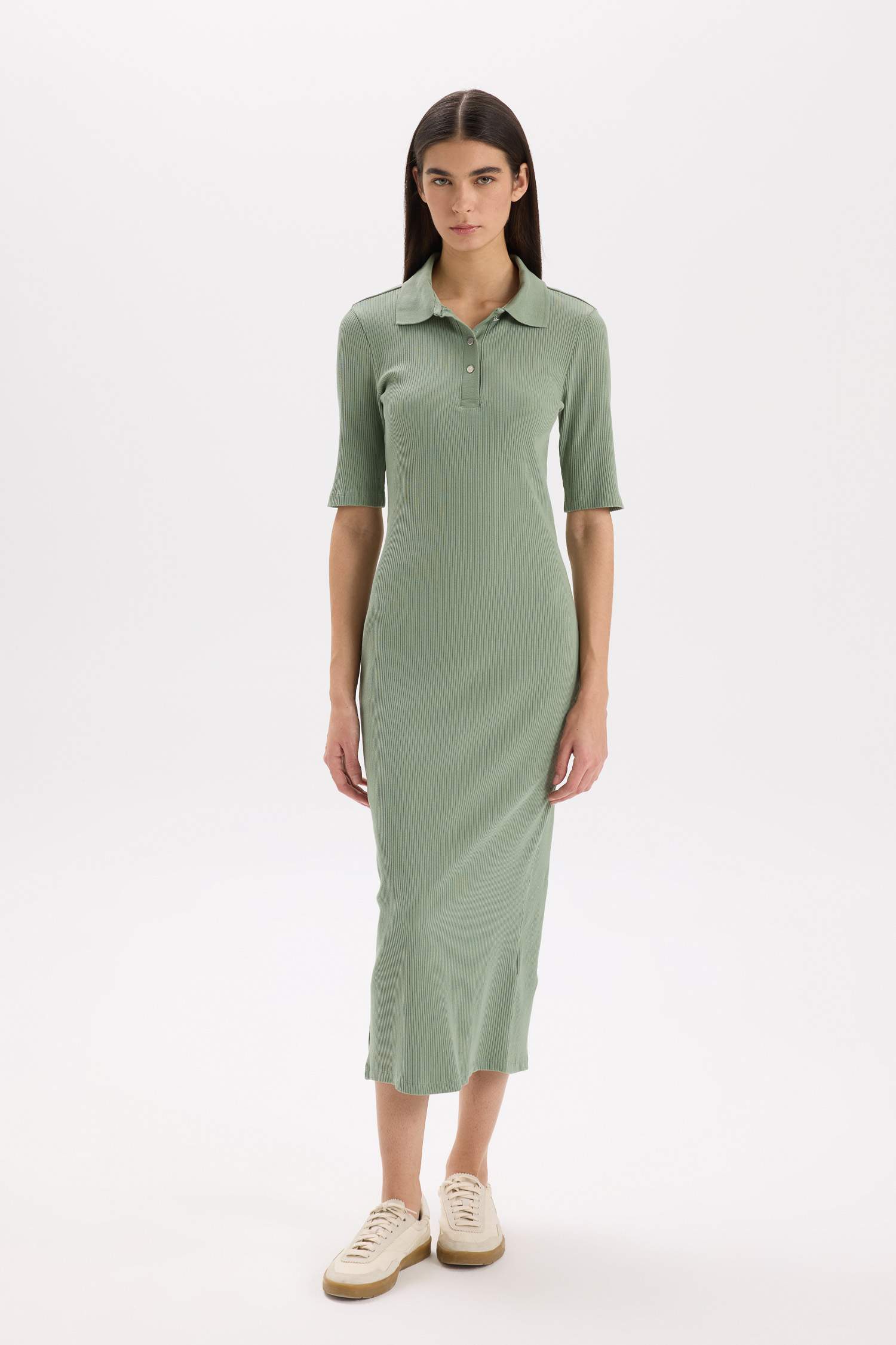 тығыз көйлек поло жаға ұзын жеңді Қысқа жеңді трикотаж көйлек