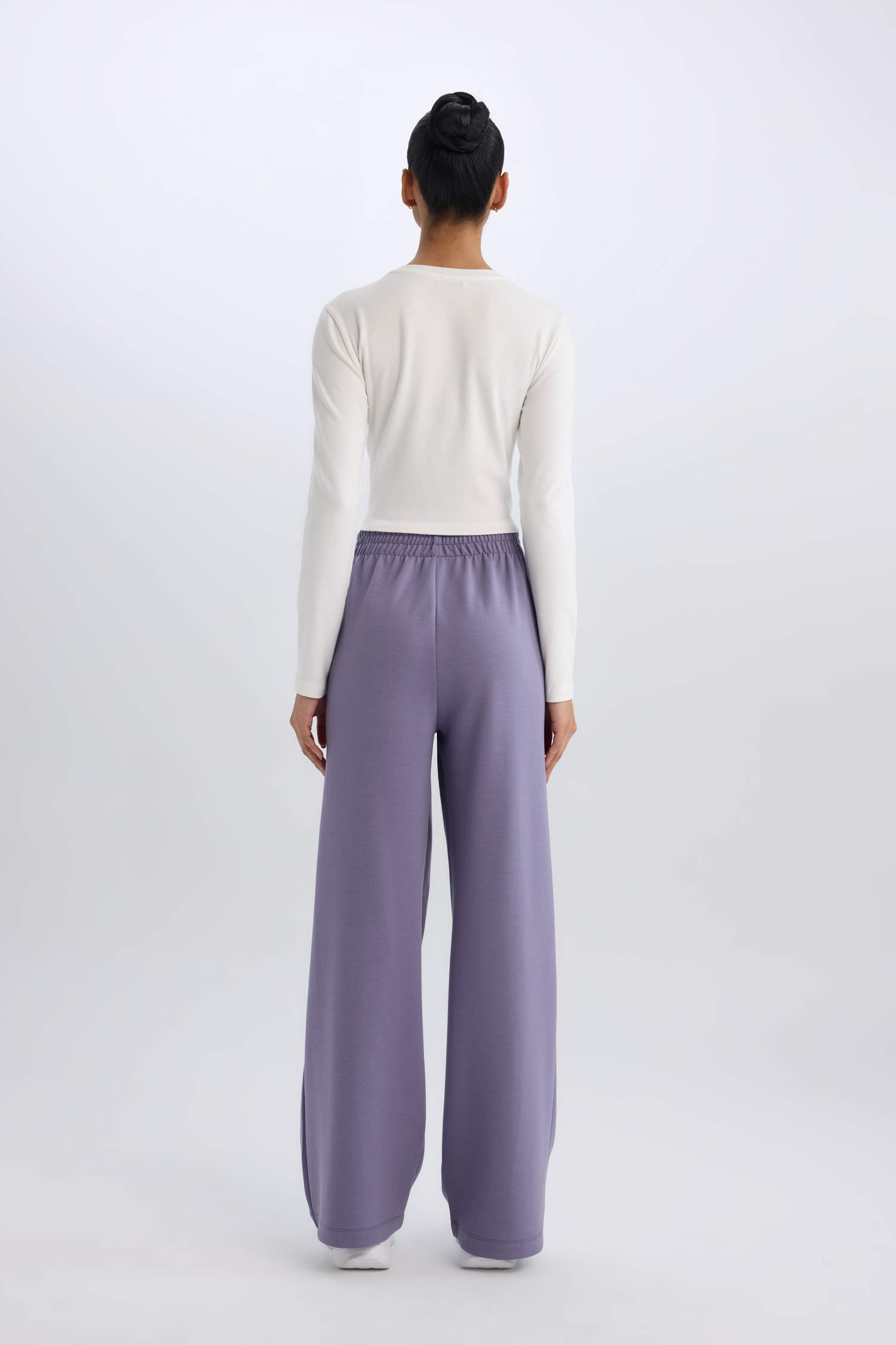 DeFactoFit Wide Leg Geniş Paça Çift Cepli Skuba Dalgıç Kumaş Sporcu Eşofman Altı