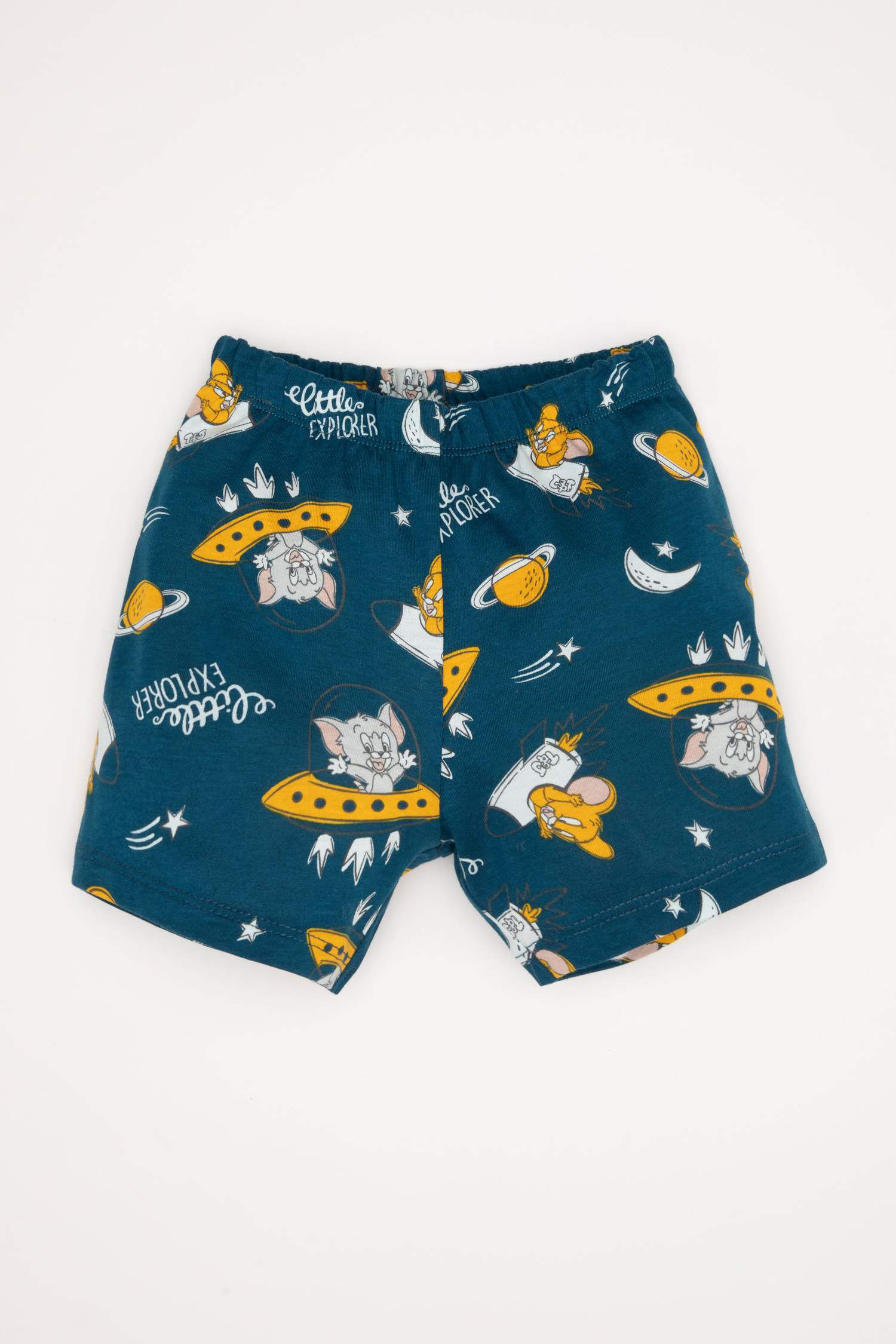 Erkek Bebek Tom & Jerry Pijama Takımı Kısa Kollu Penye Üst Şort
