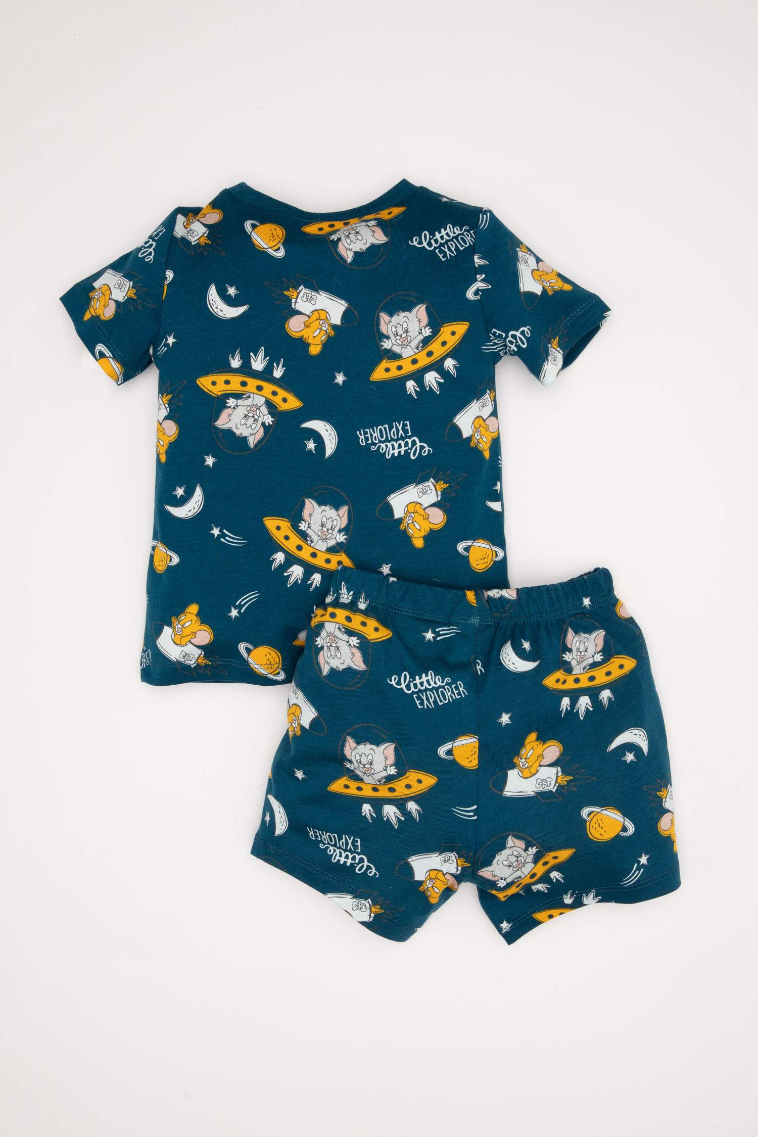 Erkek Bebek Tom & Jerry Pijama Takımı Kısa Kollu Penye Üst Şort