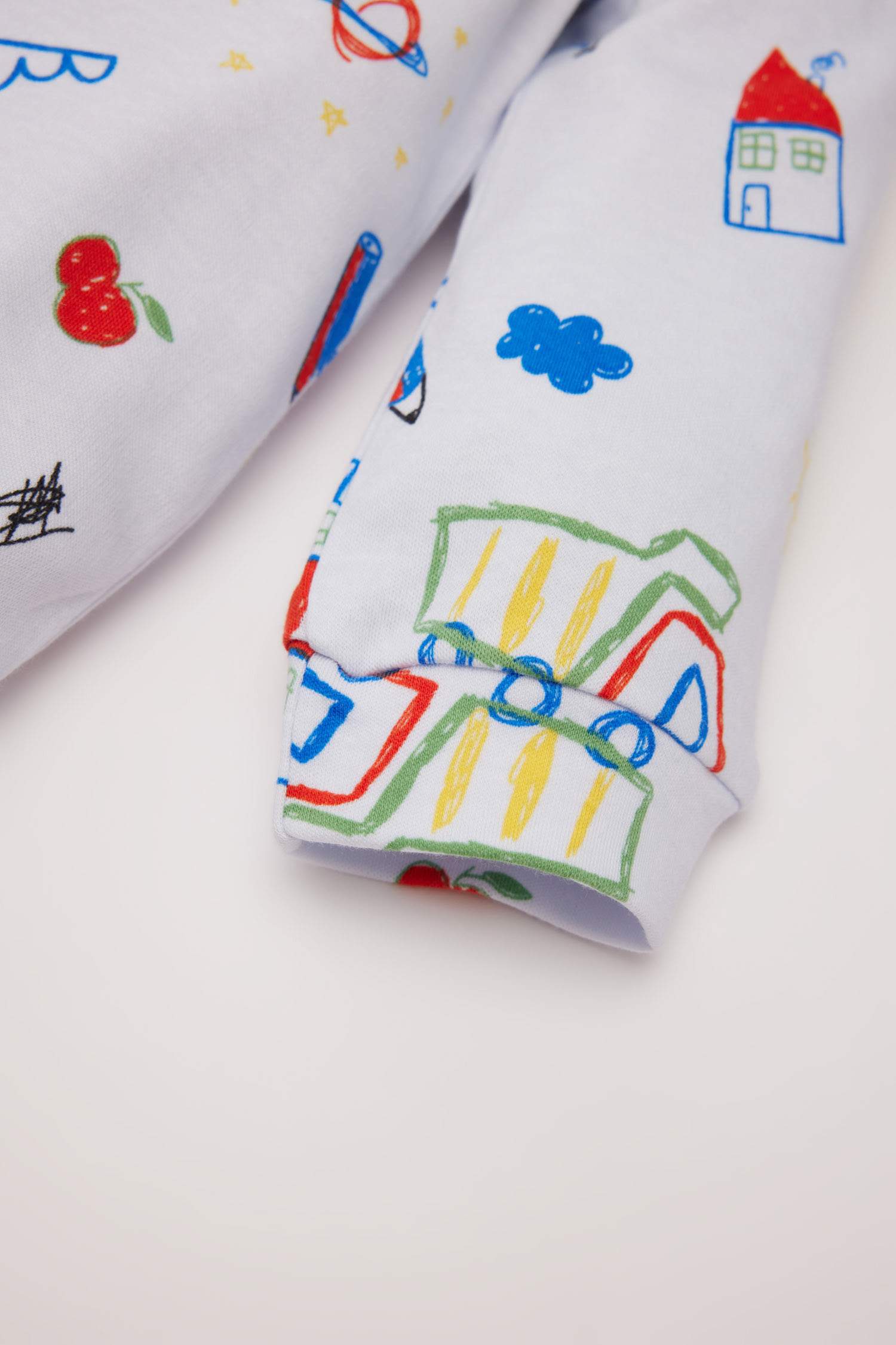 Erkek Bebek Yenidoğan Dinozor Baskılı Uzun Kollu Fermuarlı Tulum