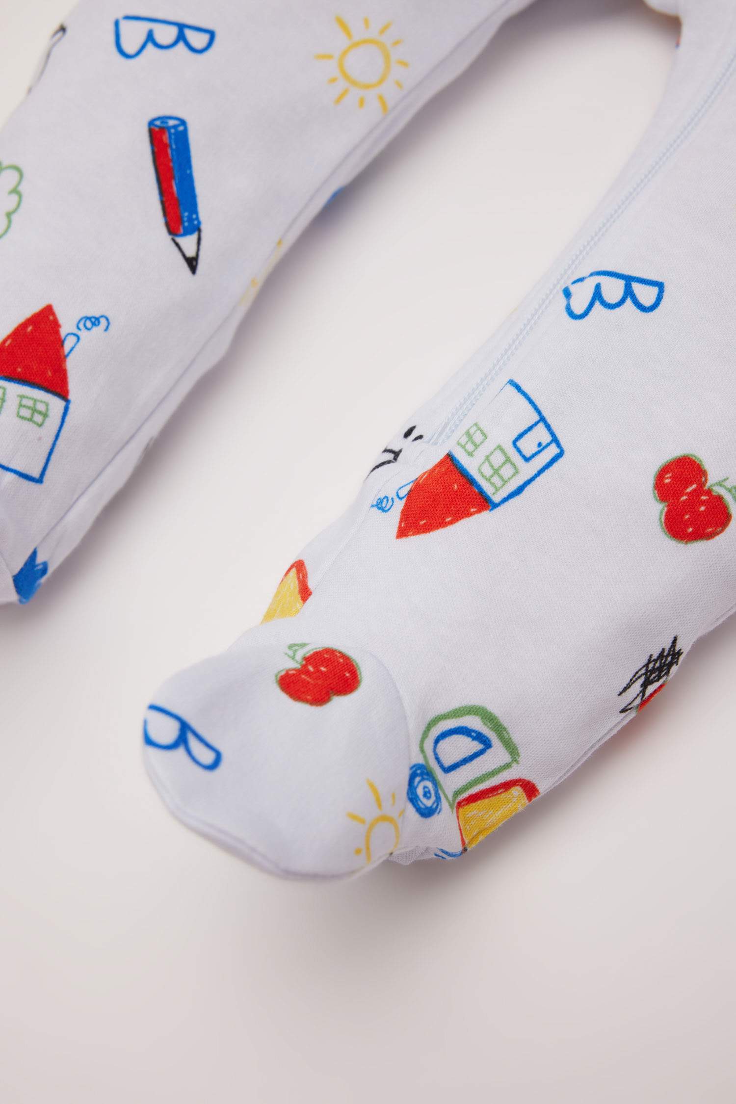 Erkek Bebek Yenidoğan Dinozor Baskılı Uzun Kollu Fermuarlı Tulum