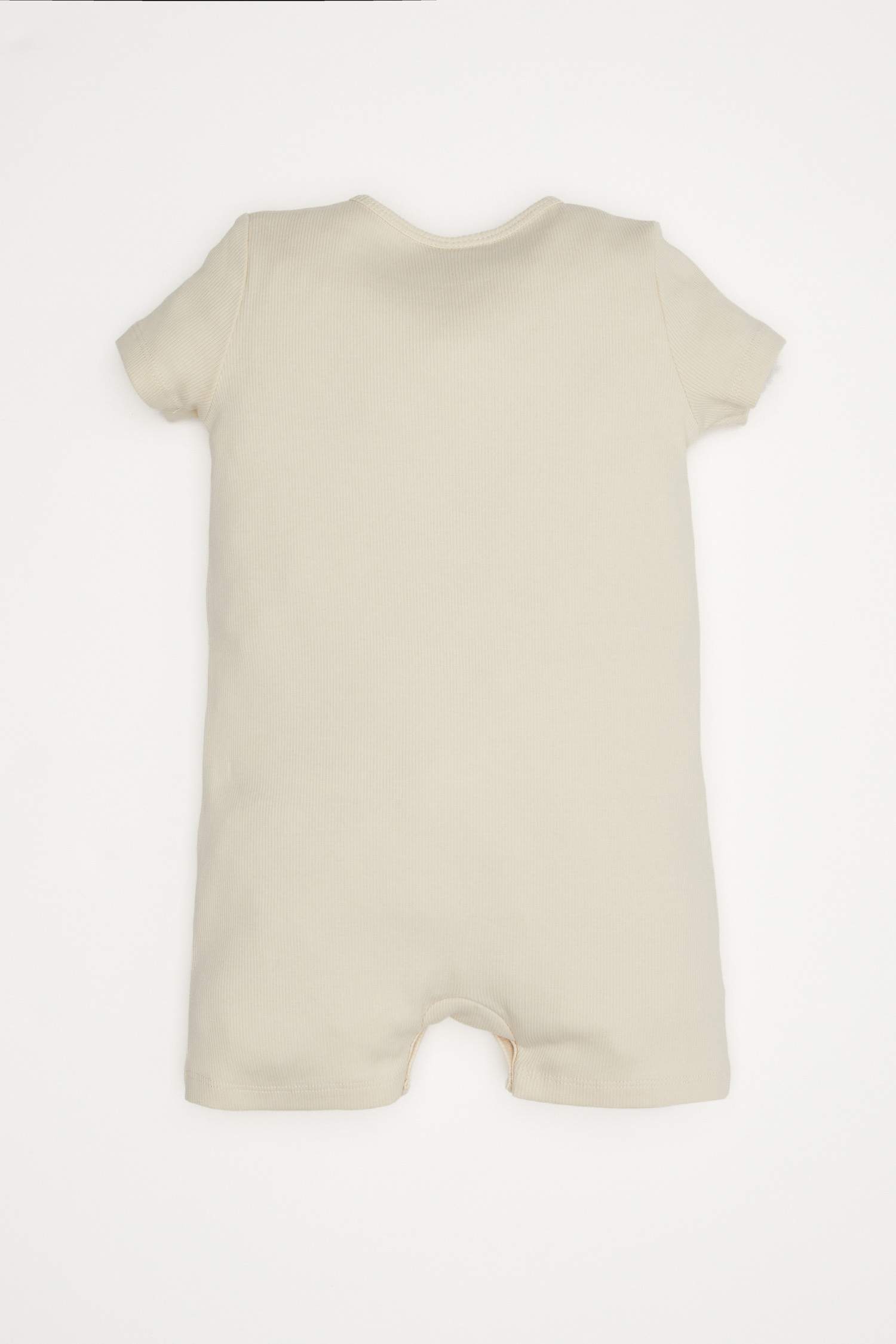 Erkek Bebek Yenidoğan Fitilli Kaşkorse Kısa Kollu Tulum