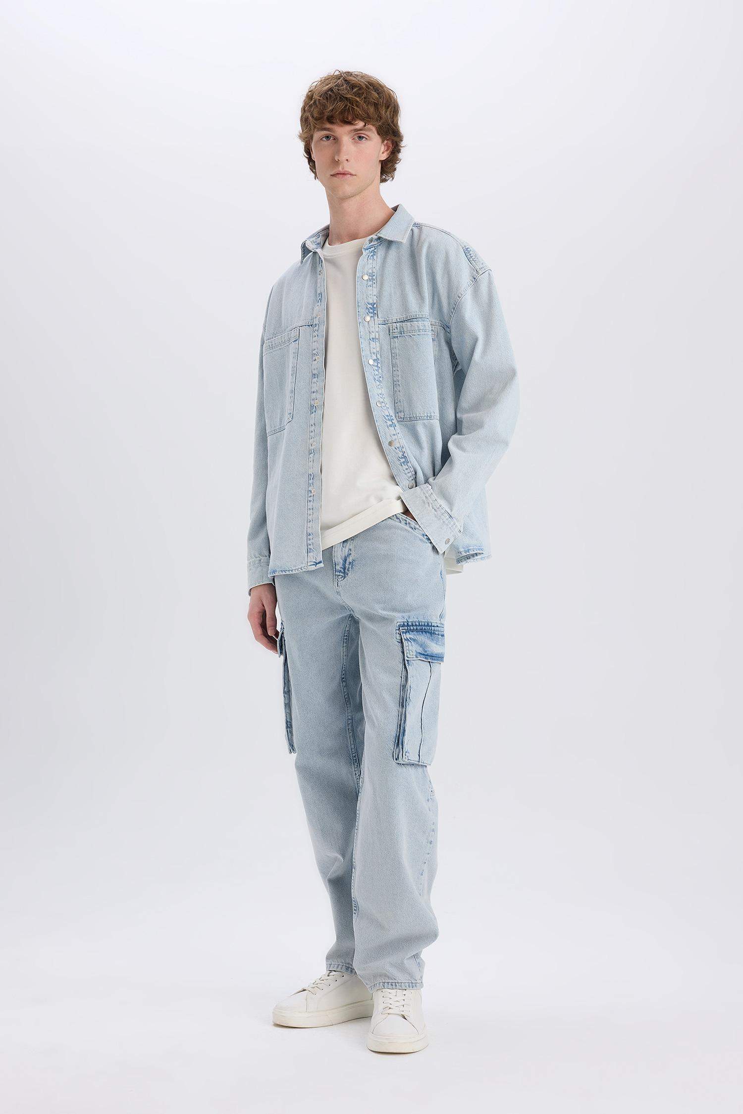 Oversize Fit Long Sleeve Denim Shirt