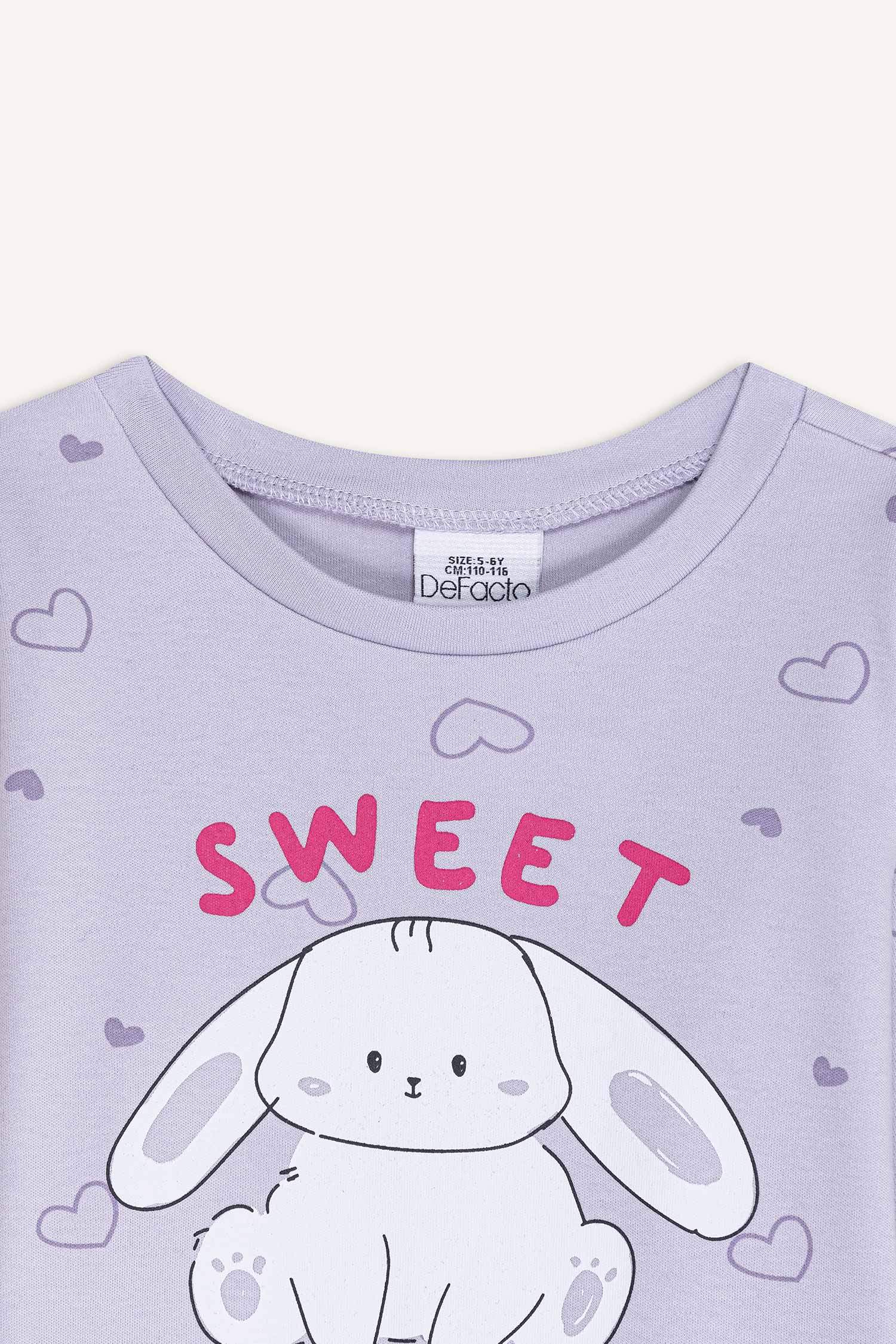 Baby Girl Rabbit Printed 2 Piece Pajama Set