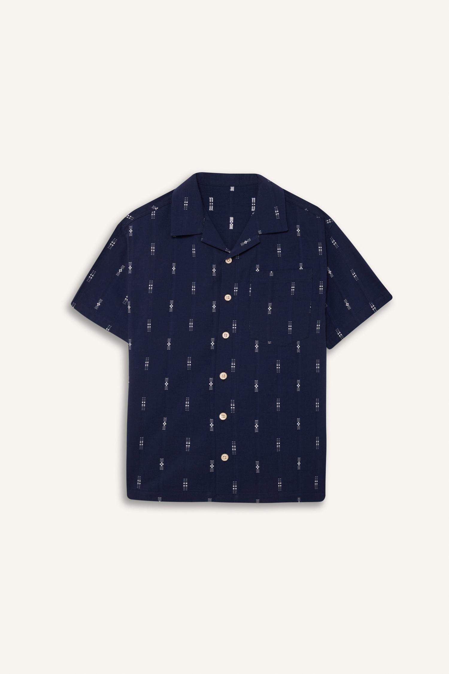 Erkek Çocuk Oversize Geniş Kalıp Polo Yaka Brode Kısa Kollu Gömlek