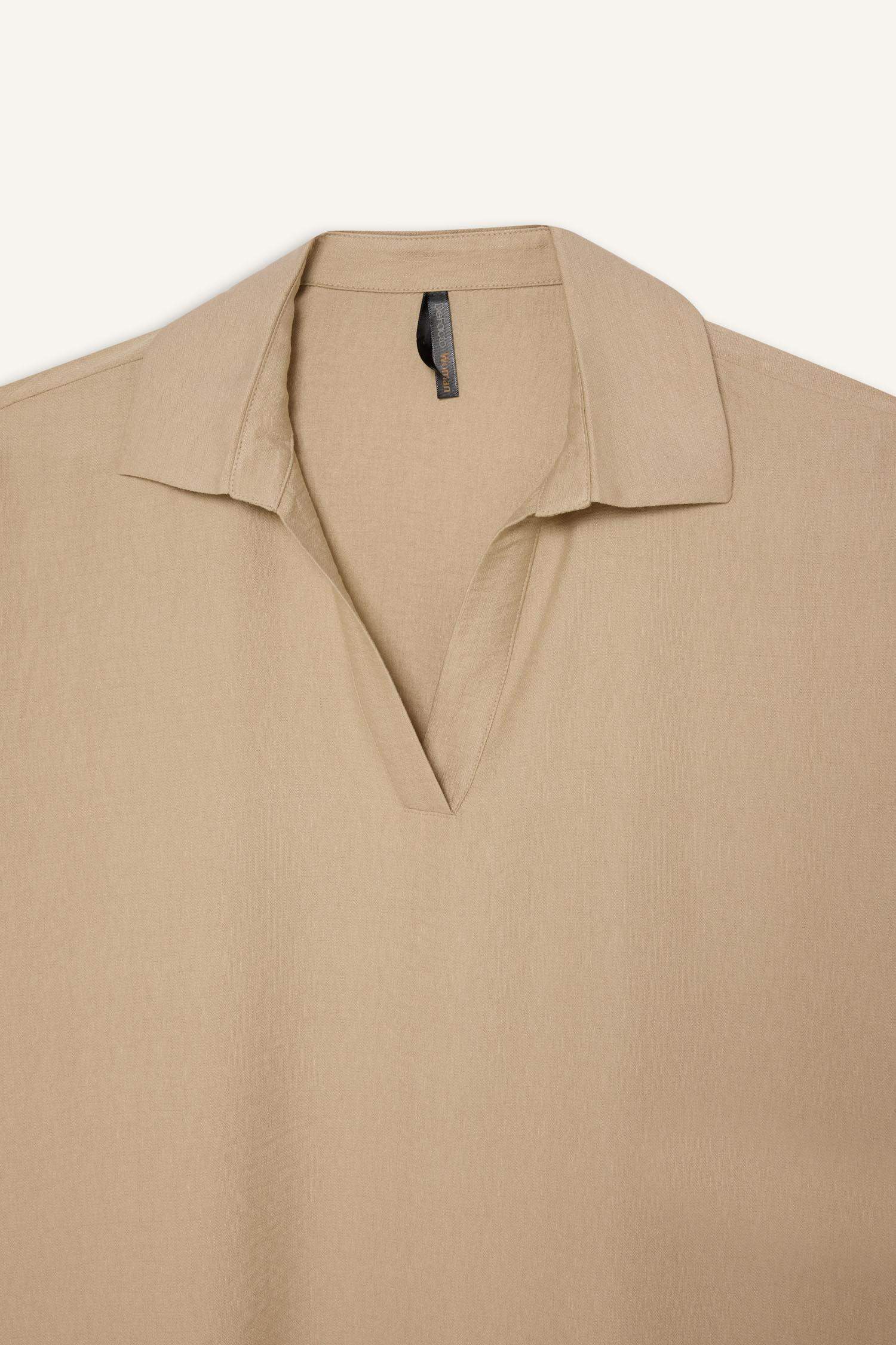 қалыпты пішім с мойын Ұзын Жеңді Блуза