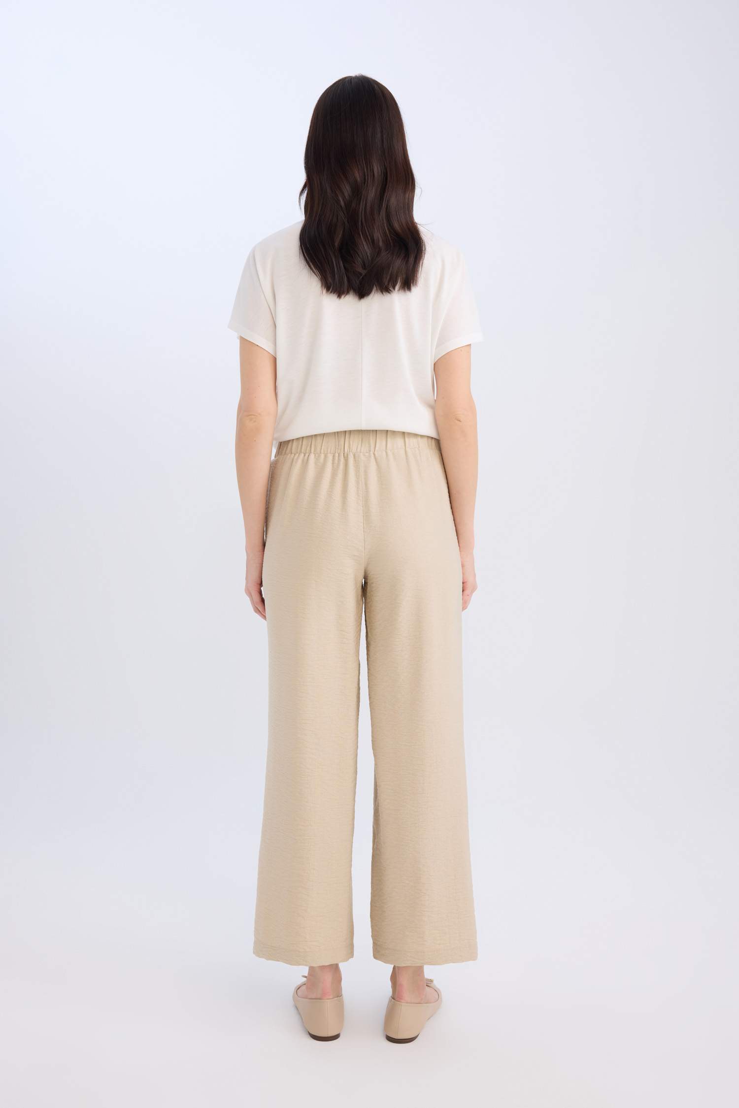 Wide Straight Leg Pocketed Laced Trousers