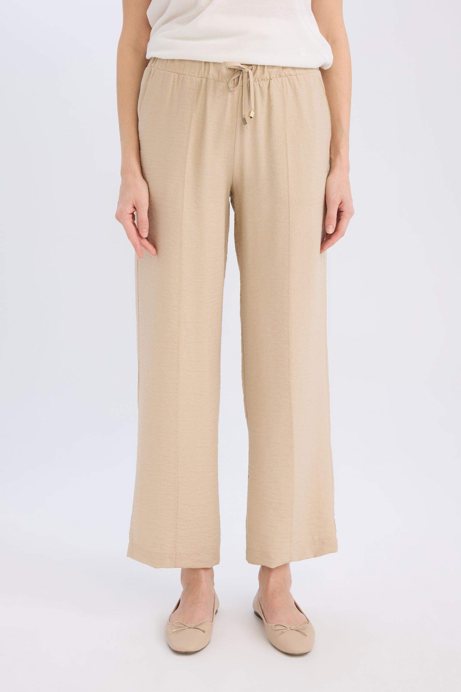 Wide Straight Pocket Detailed Straight Leg Trousers