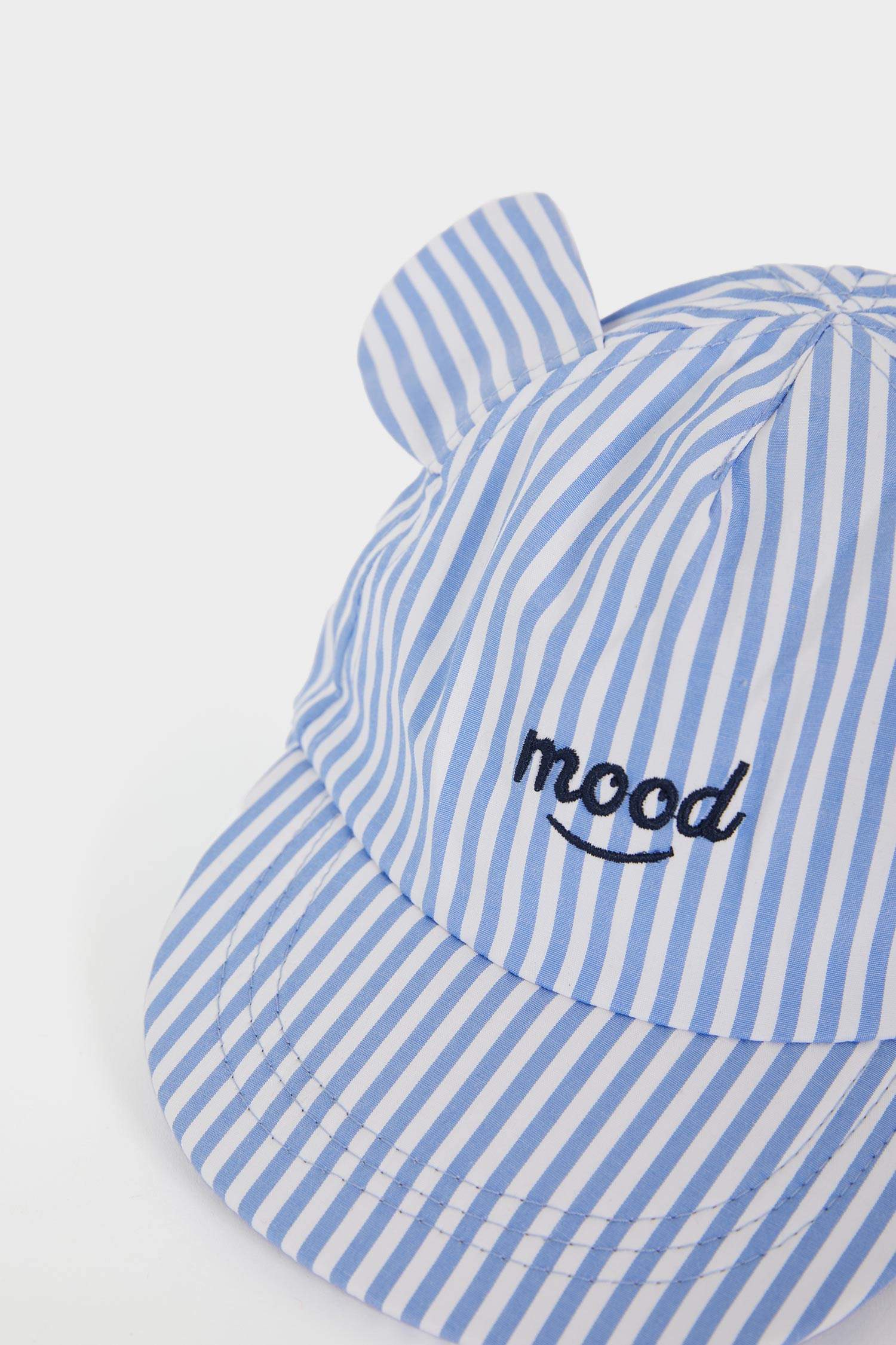 Erkek Bebek Nakışlı Ense Korumalı Pamuklu Cap Şapka