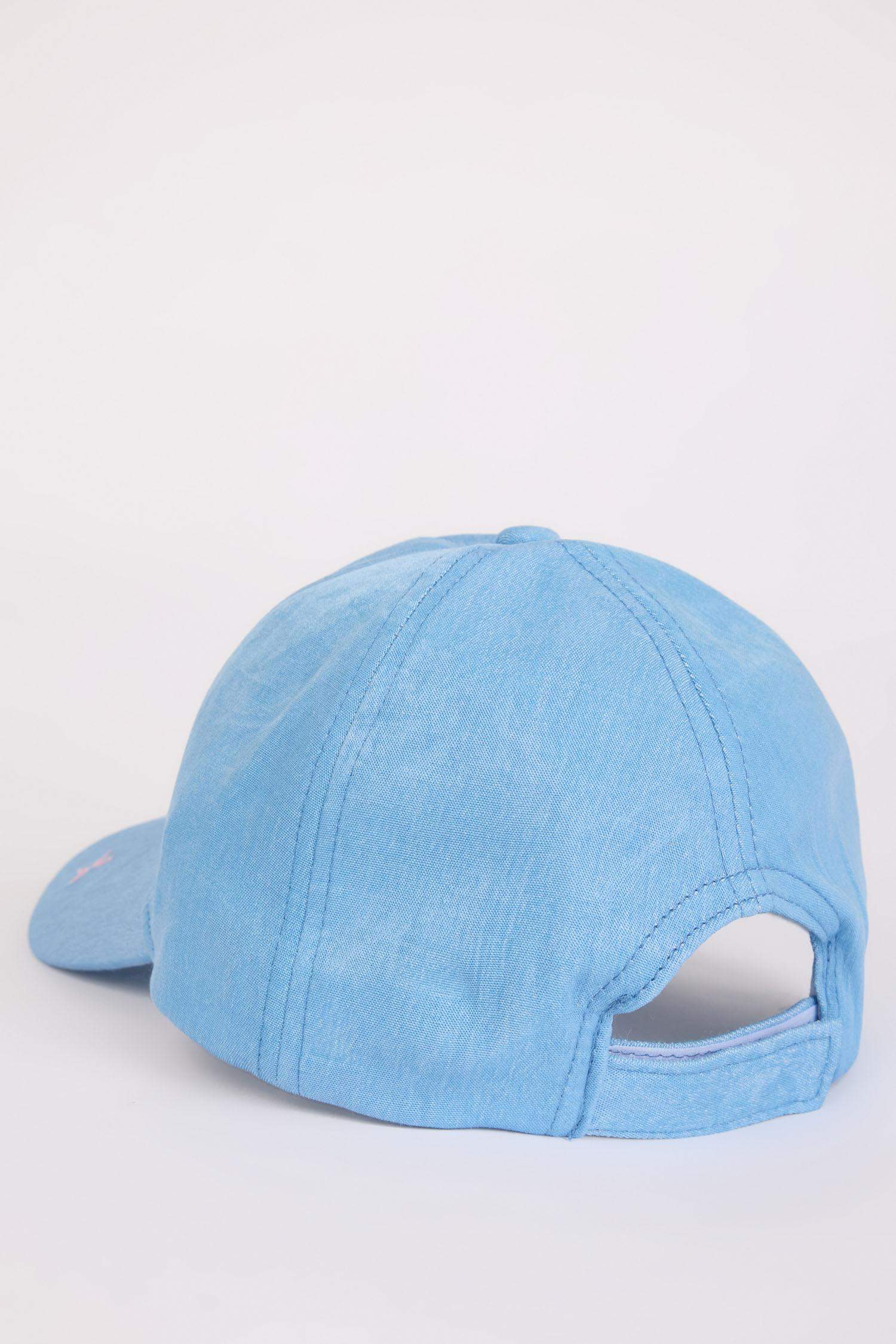 Kız Çocuk Nakışlı Jean Görünümlü Cap Şapka