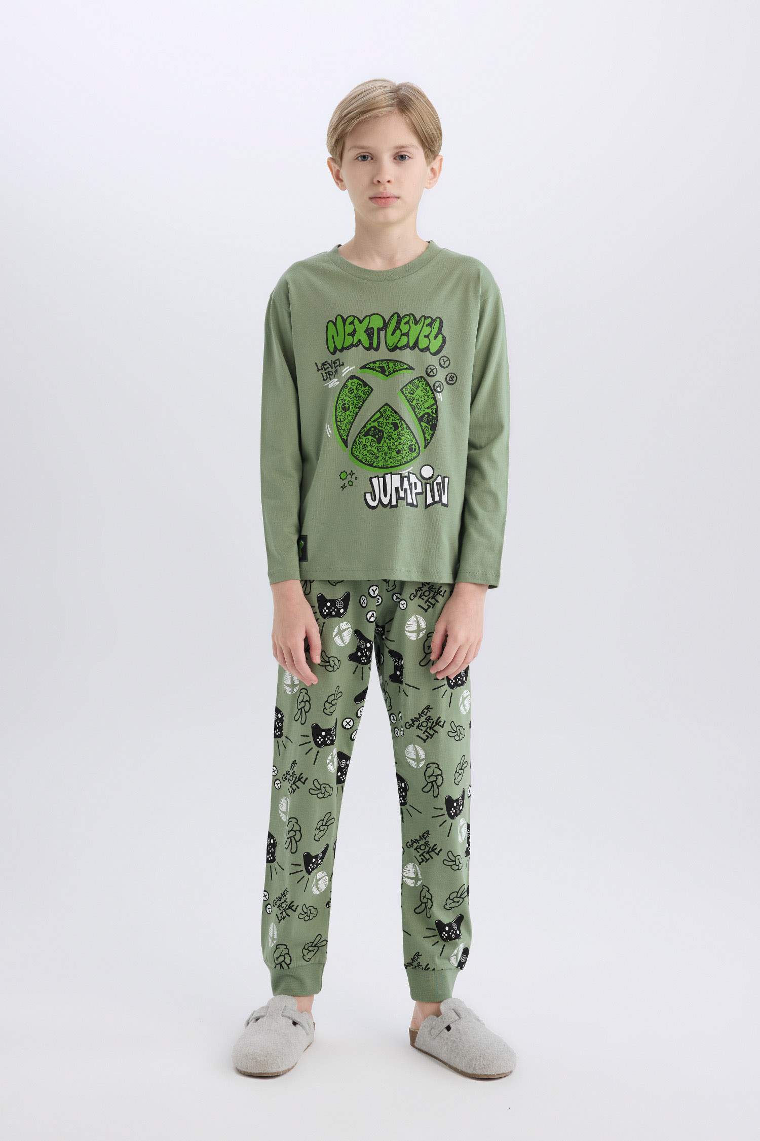 Pyjama imprimé Xbox Top à manches longues et pantalon pour garçon