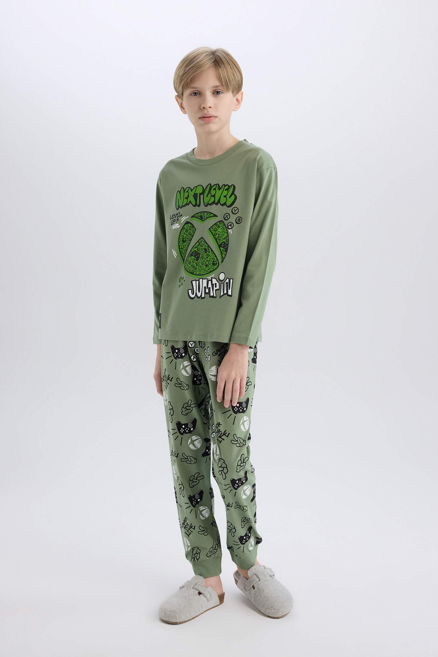 Pyjama imprimé Xbox Top à manches longues et pantalon pour garçon