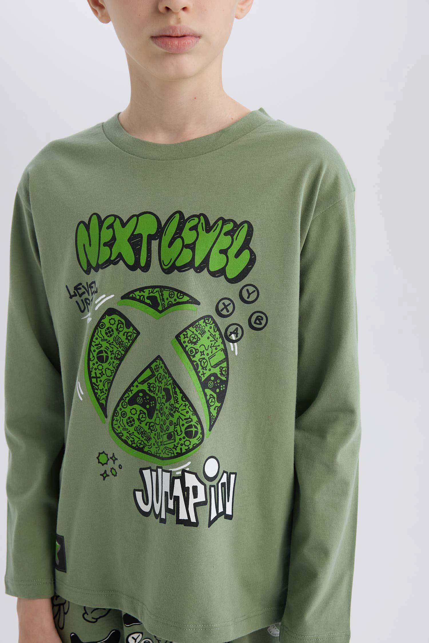 Pyjama imprimé Xbox Top à manches longues et pantalon pour garçon
