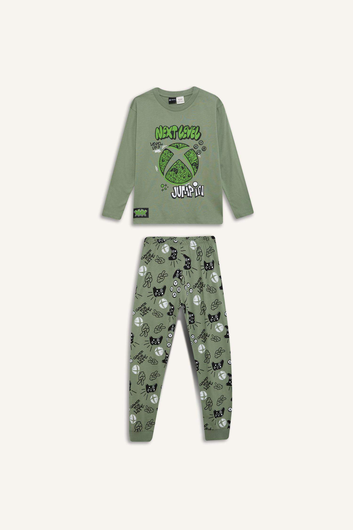 Erkek Çocuk Xbox Pijama Takımı Uzun Kollu Üst Beli Lastikli Uzun Alt