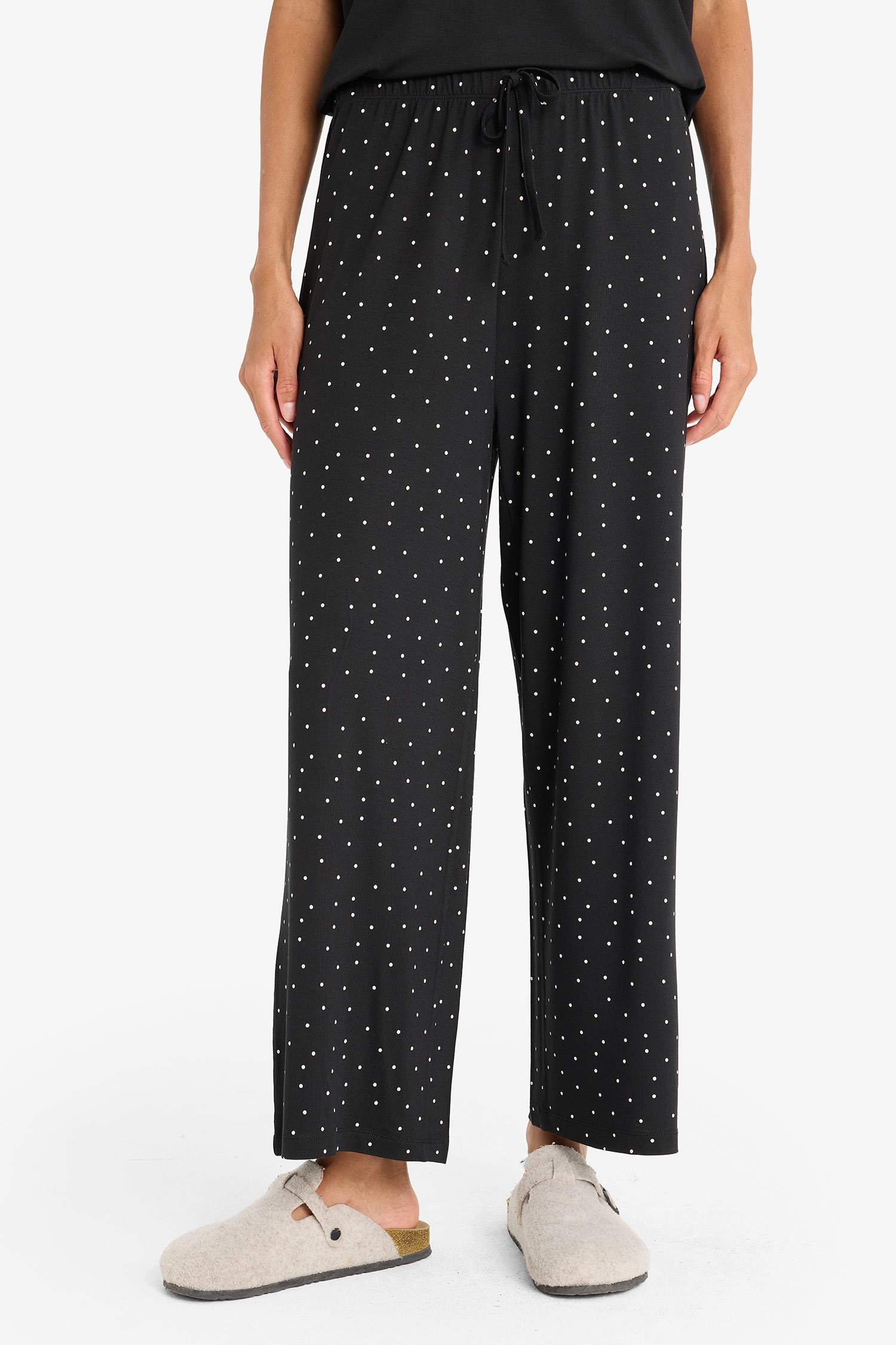 Pijama Takımı Kısa Kollu Üst Beli Lastikli Uzun Alt-Fall in Love