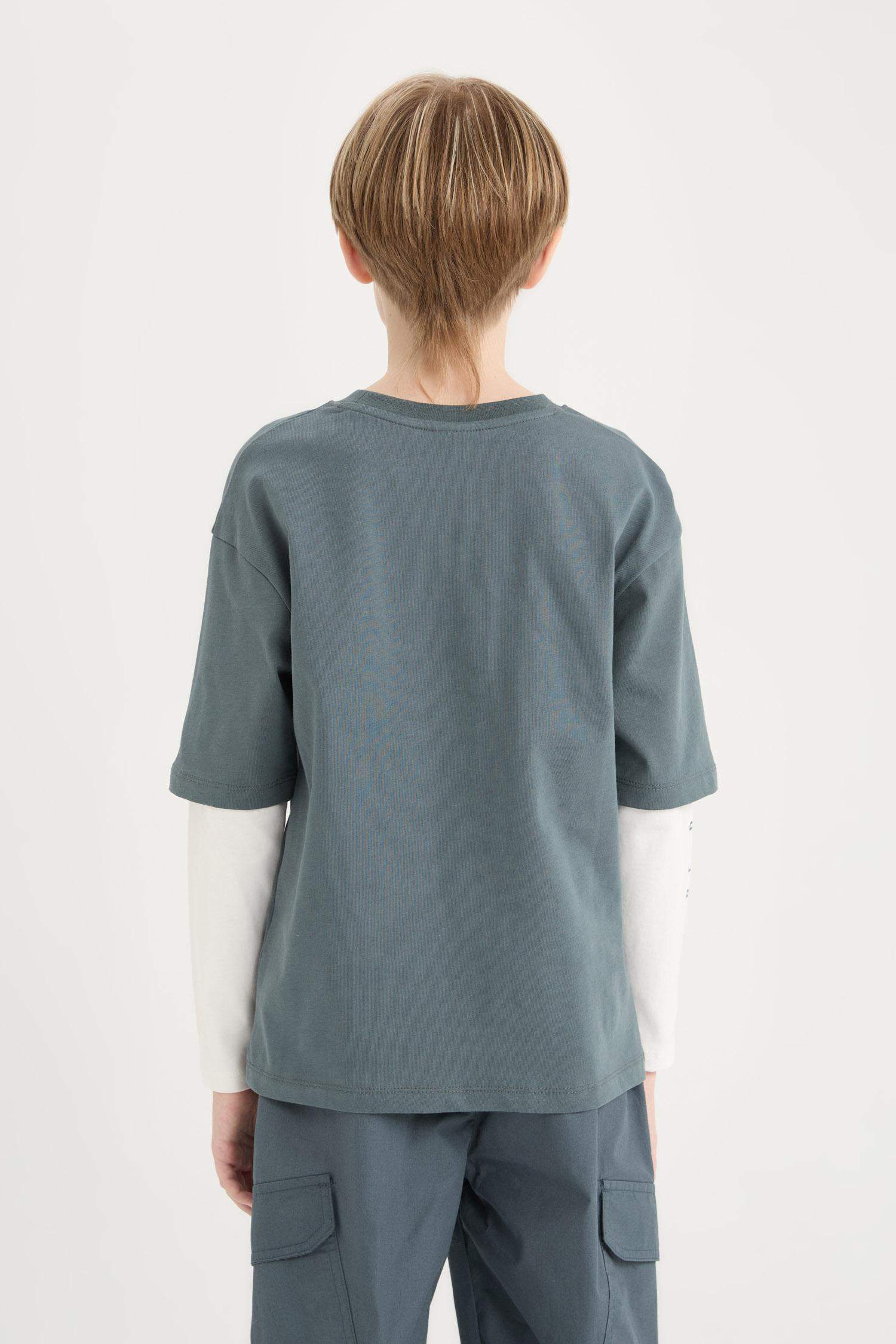 Boy Oversize Fit Crew Neck Printed T-Shirt