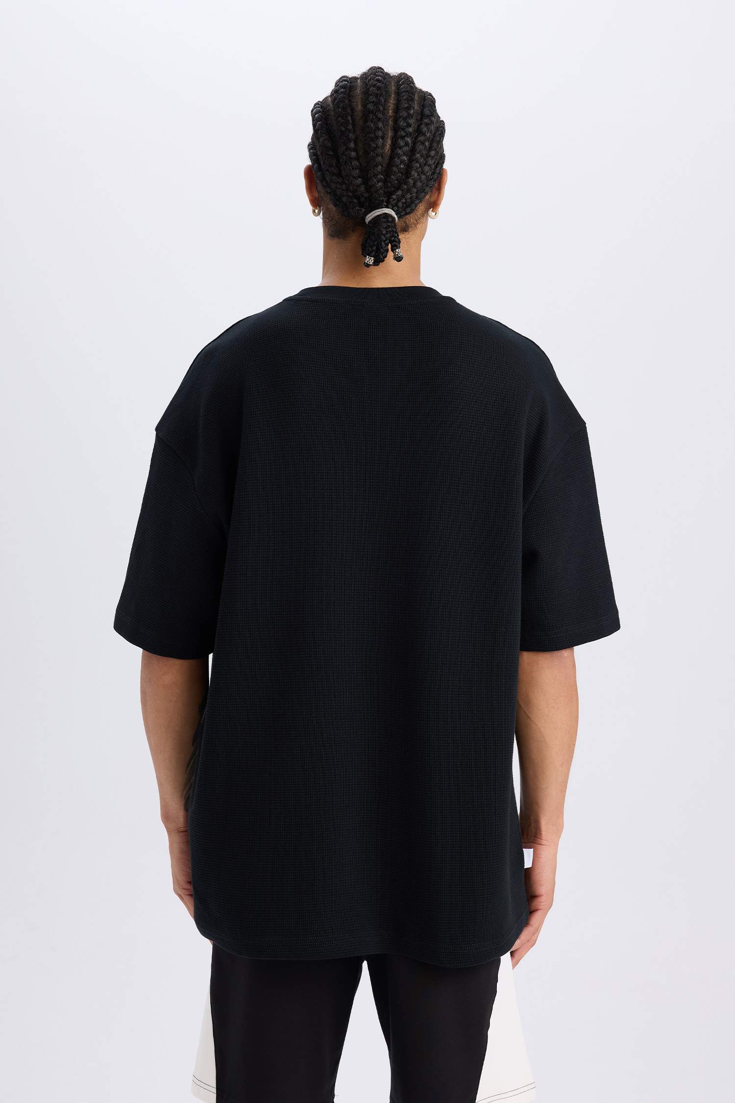 DeFactoFit NBA Brooklyn Nets Oversize Geniş Kalıp Bisiklet Yaka Waffle Kısa Kollu Tişört