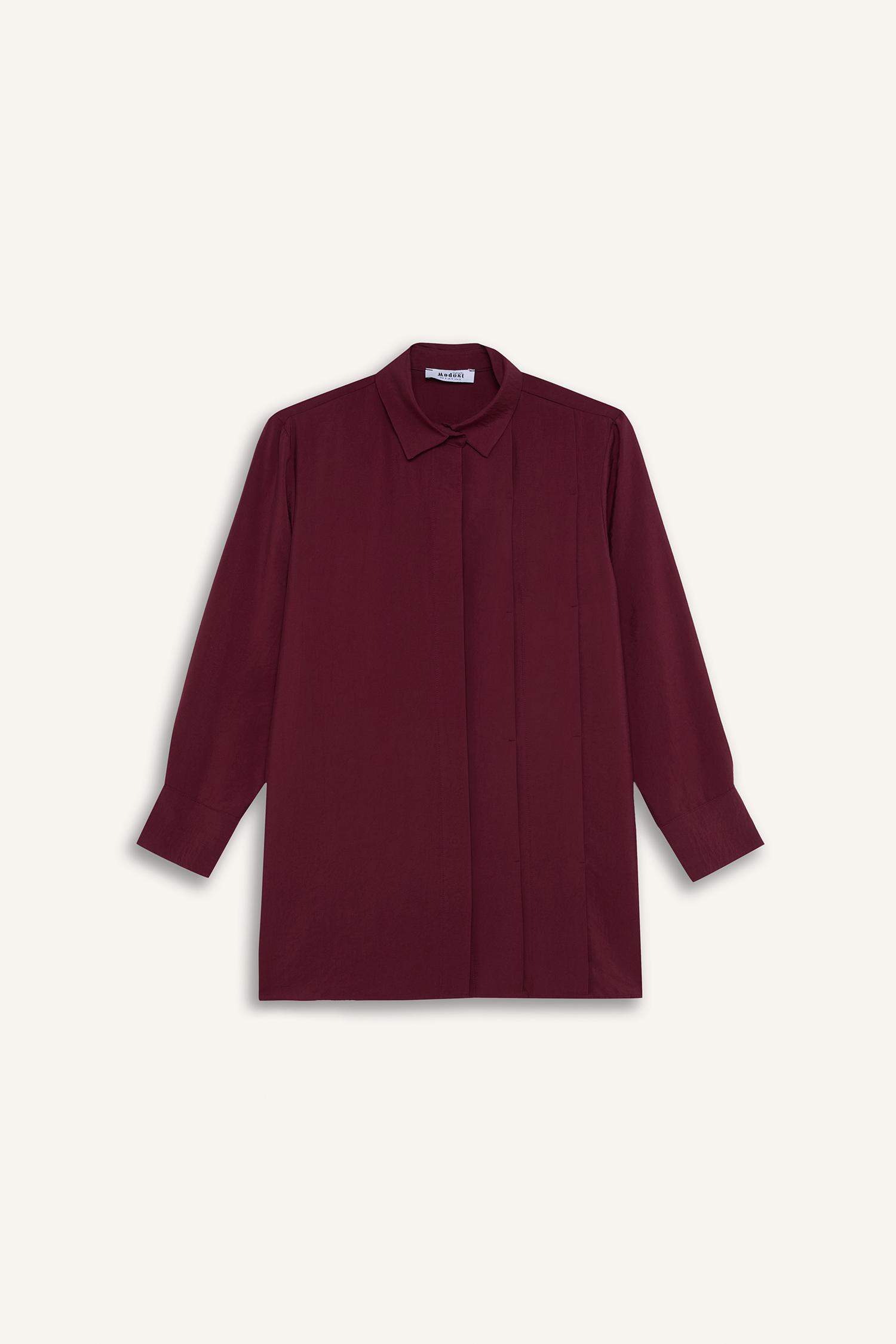 Relax Fit Modal Basic Long Sleeve Shirt Tunic