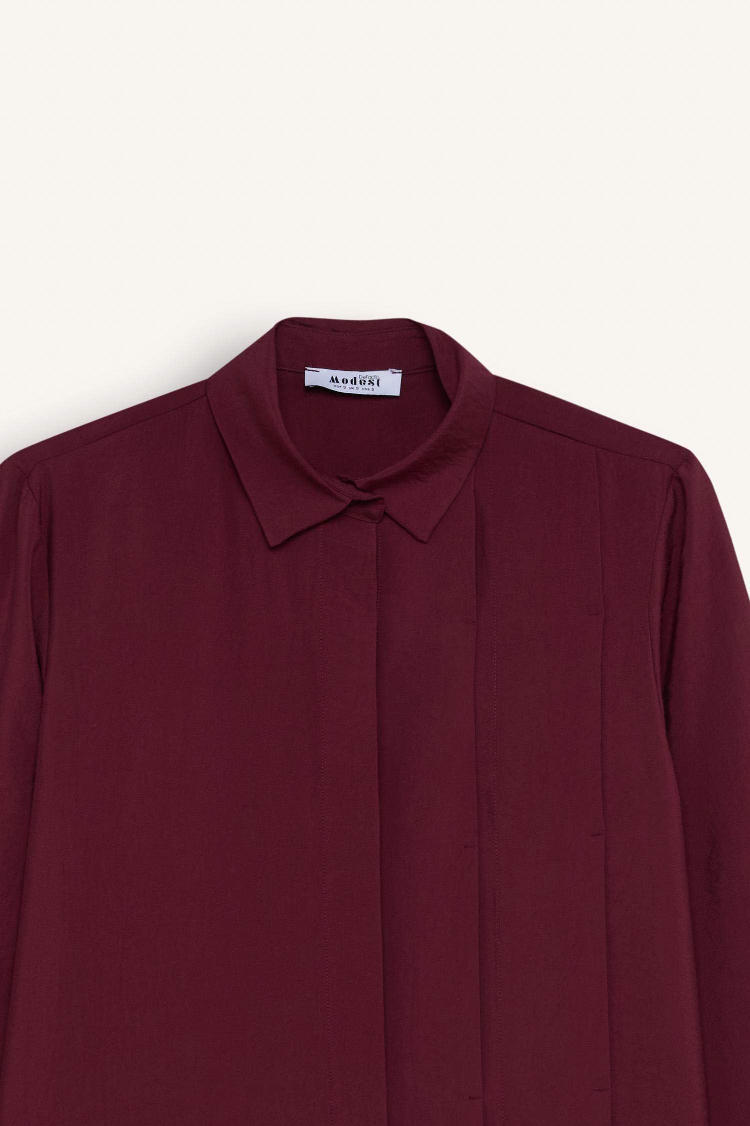 Relax Fit Modal Basic Long Sleeve Shirt Tunic