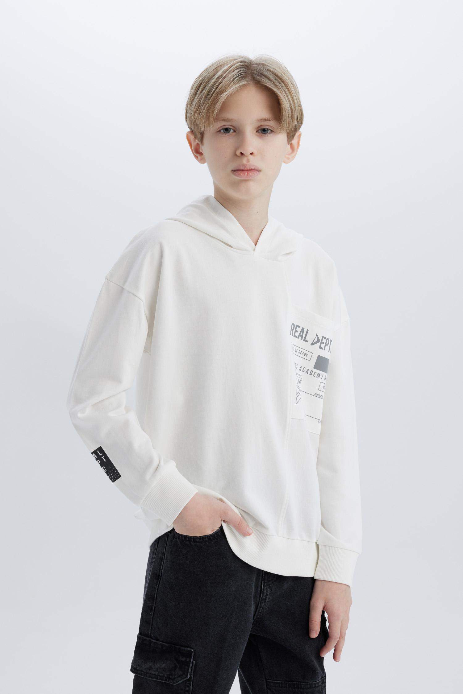 سويت شيرت ولادي اوفر سايز بغطاء للرأس