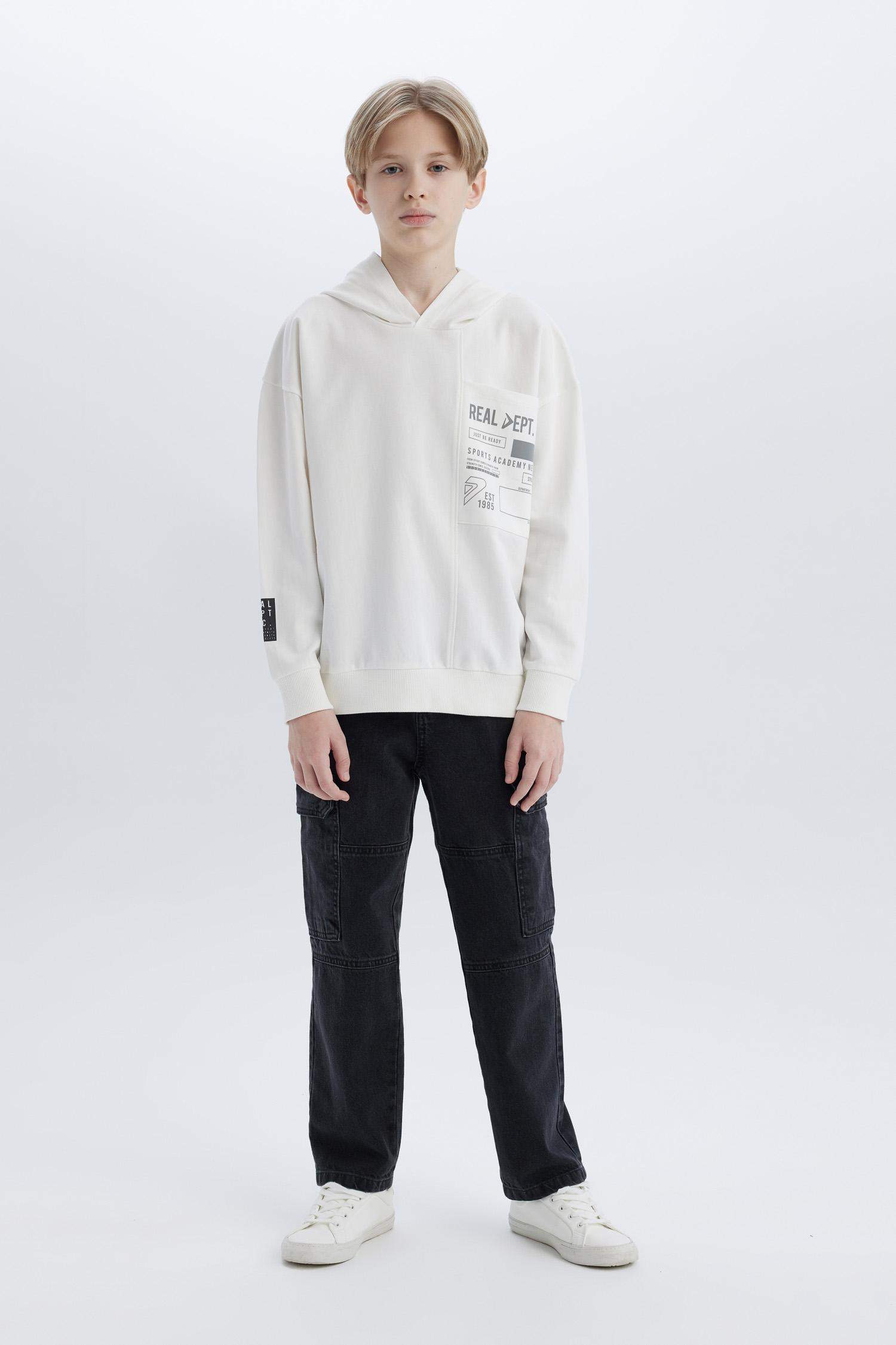 سويت شيرت ولادي اوفر سايز بغطاء للرأس