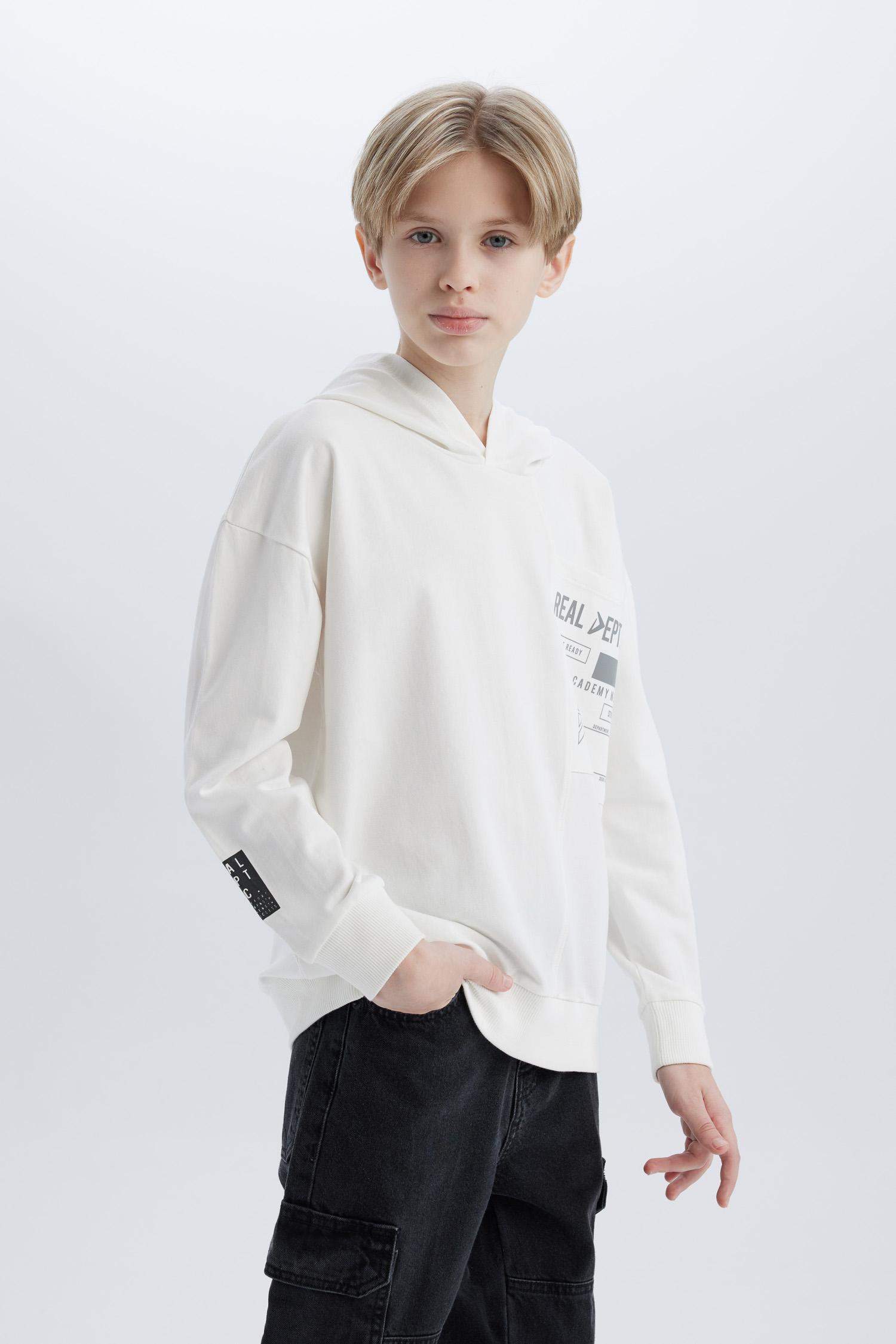 سويت شيرت ولادي اوفر سايز بغطاء للرأس