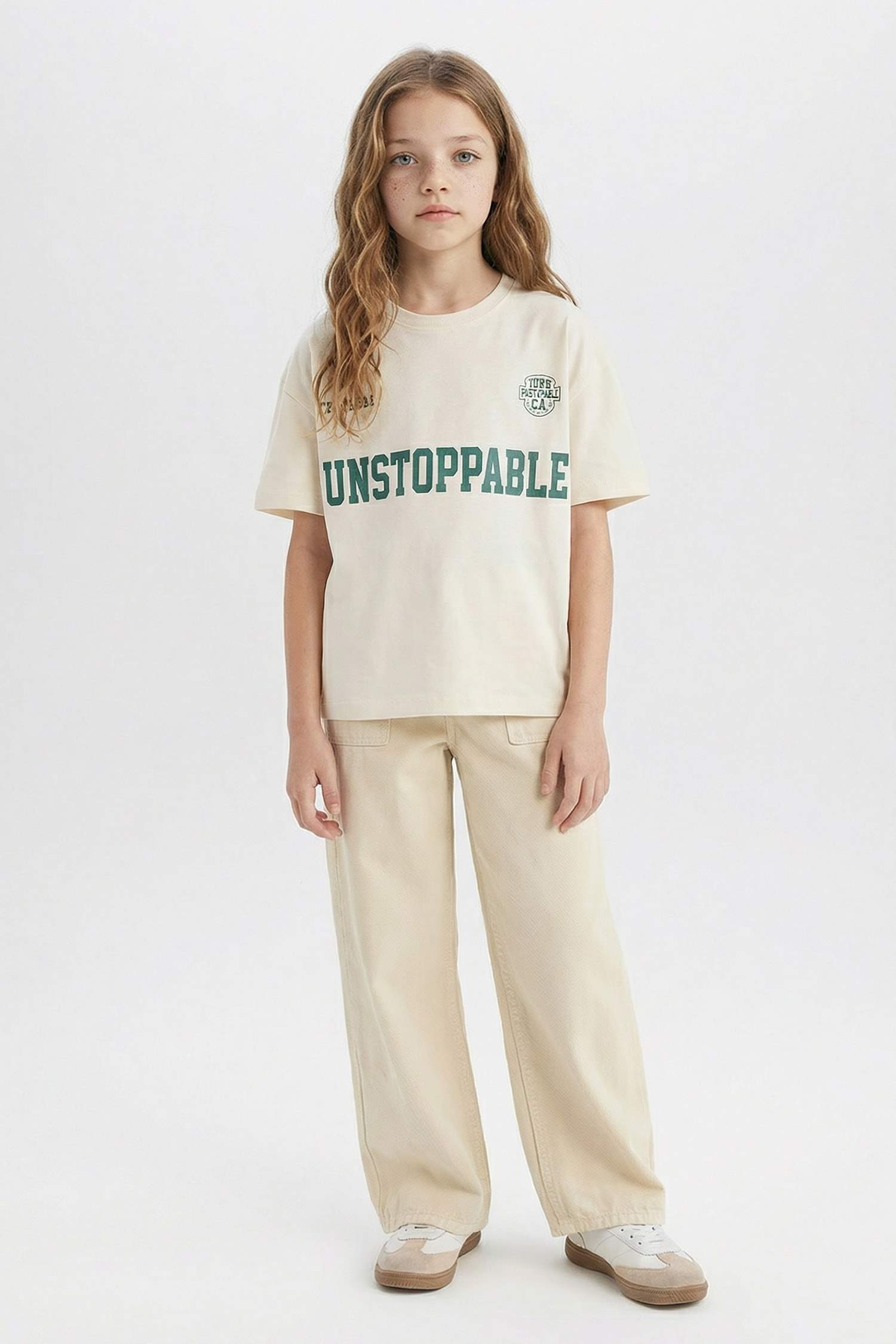 Қыздарға дөңгелек жаға слоган қысқа жеңді Қысқа жеңді футболка