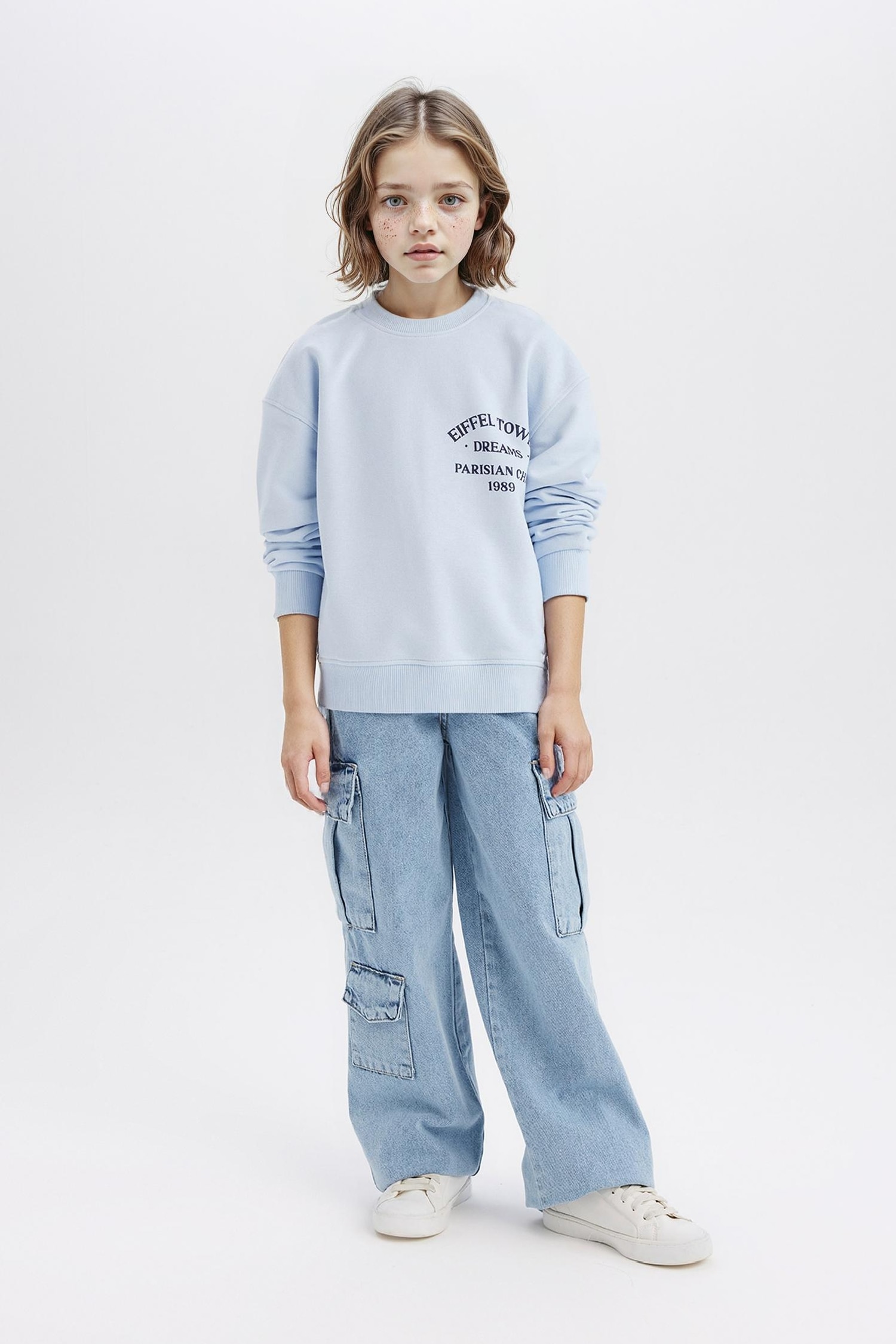 Girl Relax Fit Crew Neck Printed Sweatshirt