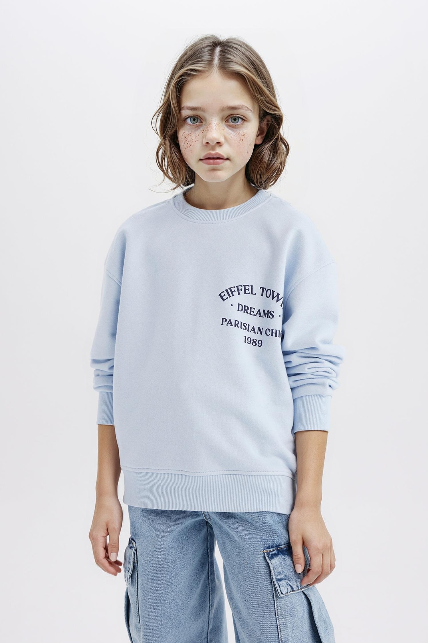 Girl Relax Fit Crew Neck Printed Sweatshirt