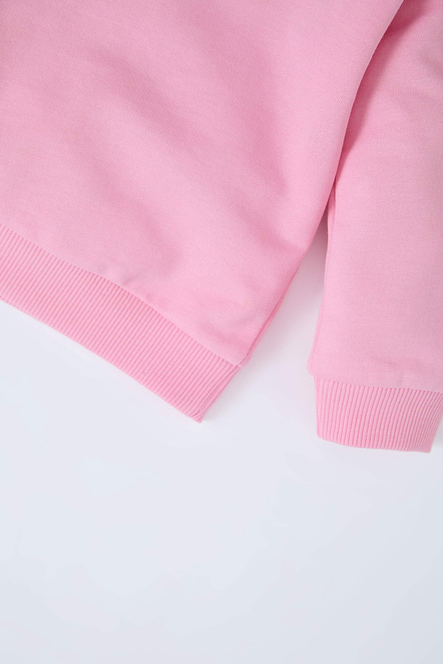 Kız Bebek Bisiklet Yaka Baskılı Sweatshirt