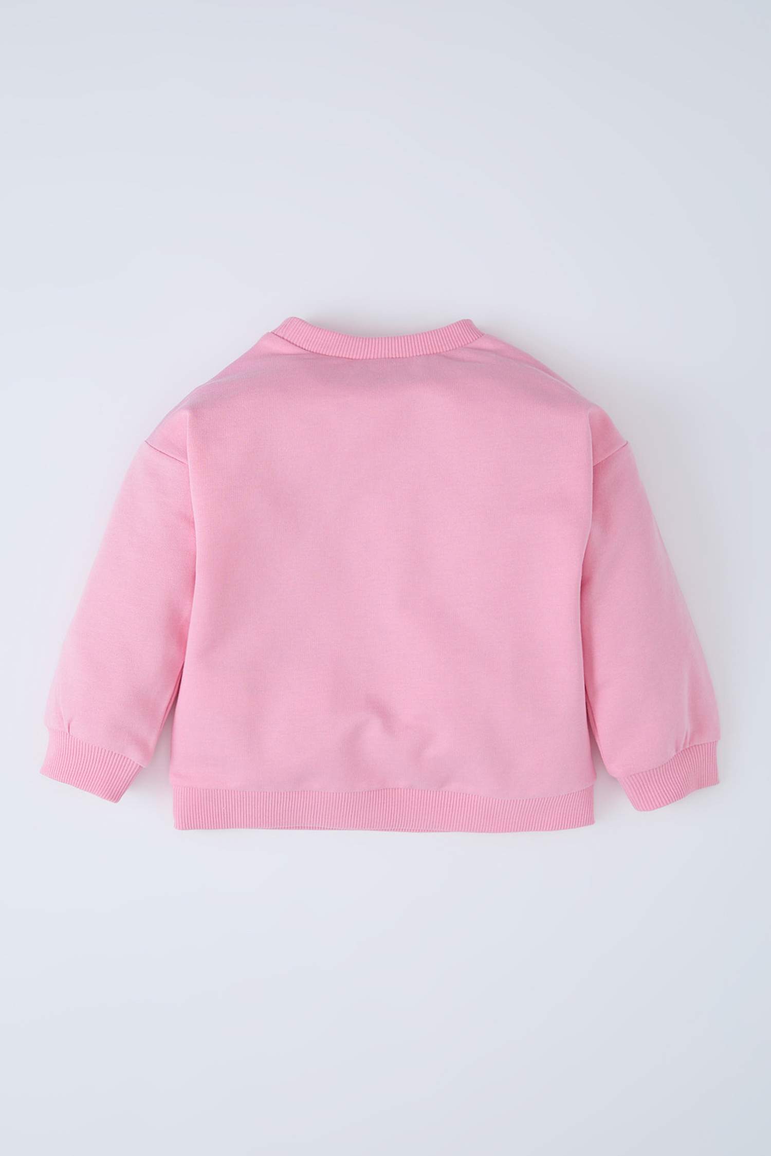 Kız Bebek Bisiklet Yaka Baskılı Sweatshirt