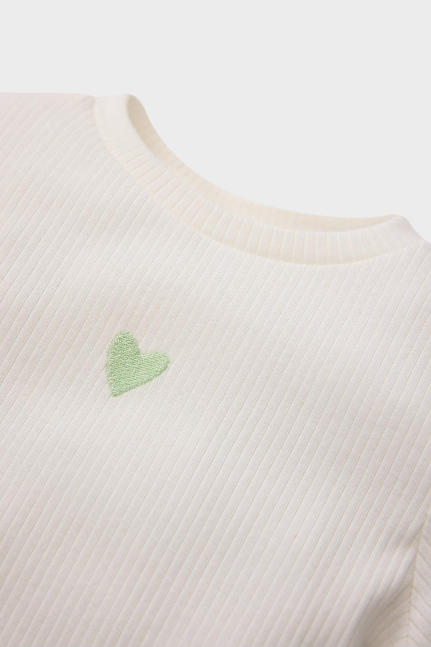 Kız Bebek Bisiklet Yaka Baskılı Fitilli Kaşkorse Uzun Kollu Tişört