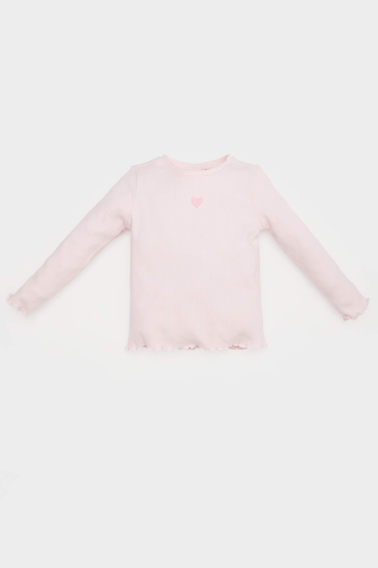 تيشيرت كم طويل مضلع قصة عادية برقبة مستديرة