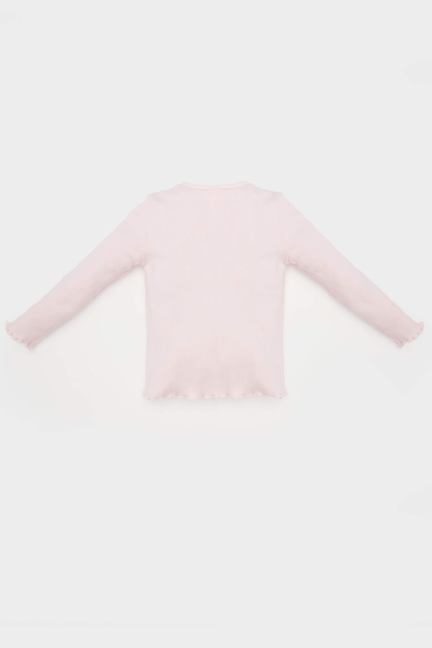 تيشيرت كم طويل مضلع قصة عادية برقبة مستديرة