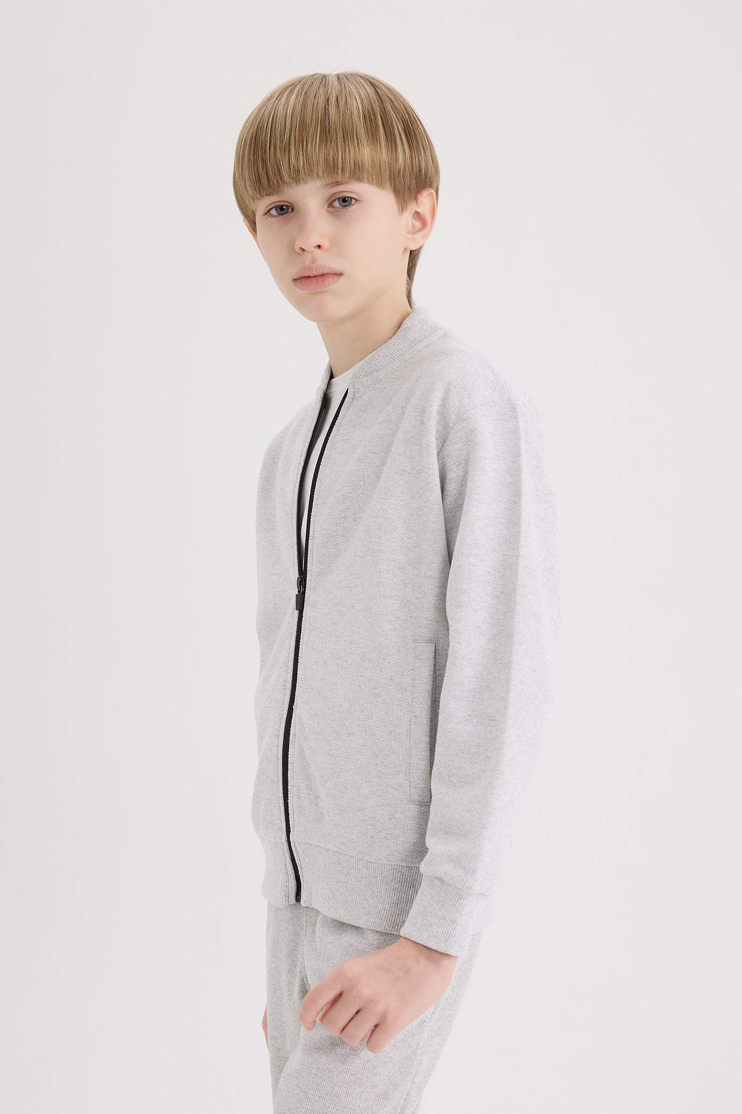 Baby Boy College Collar Bomber Pique Cardigan