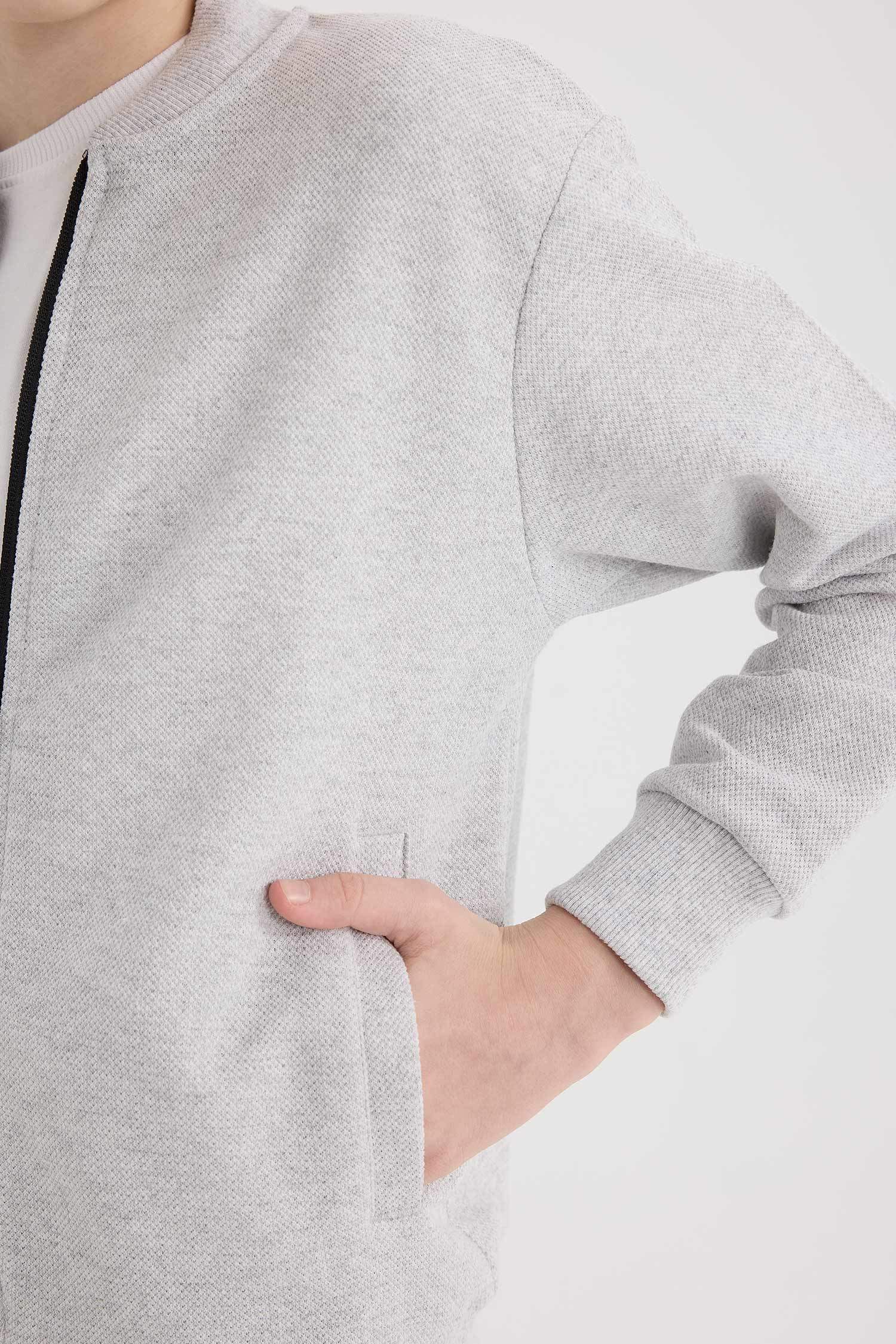 Baby Boy College Collar Bomber Pique Cardigan