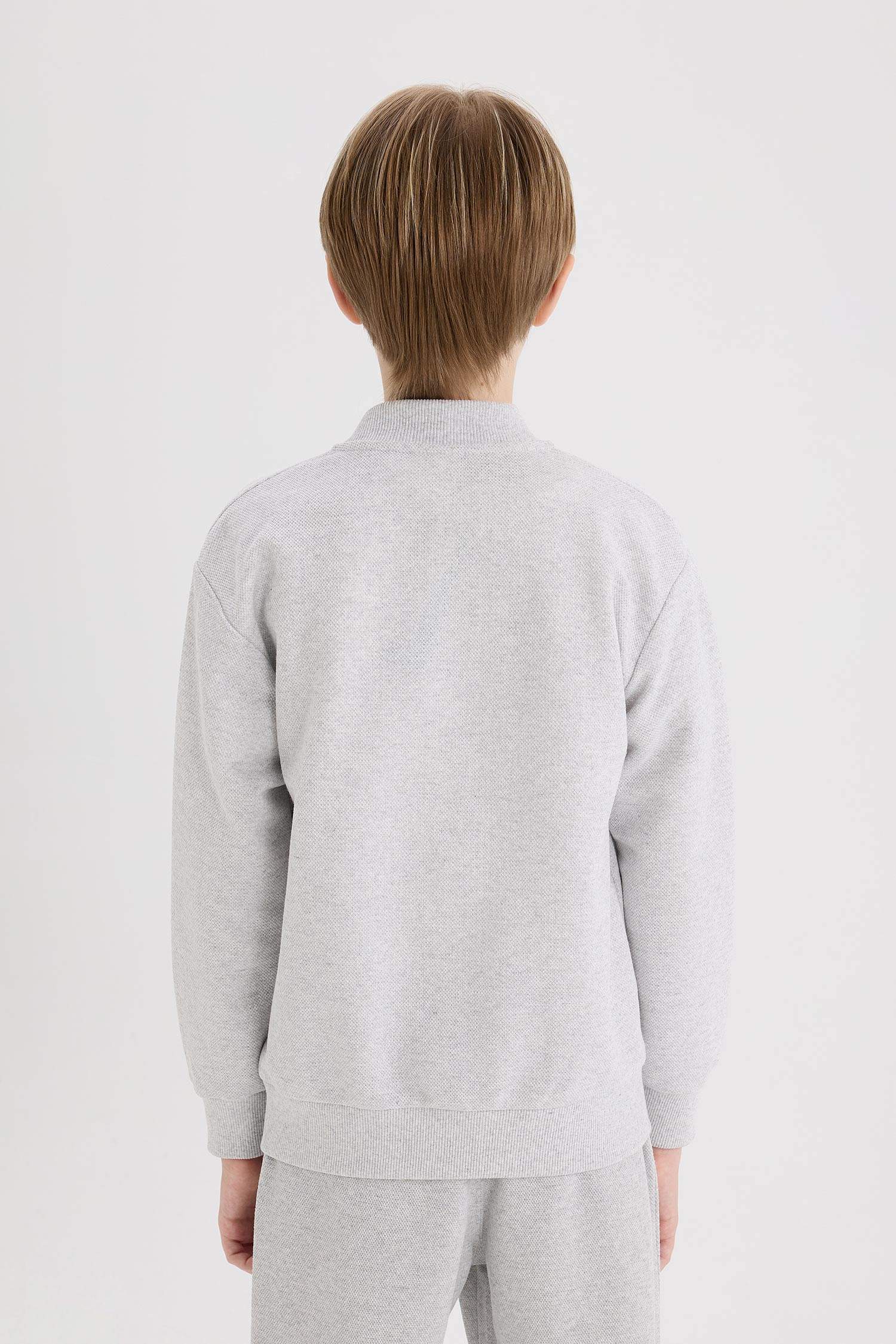 Baby Boy College Collar Bomber Pique Cardigan