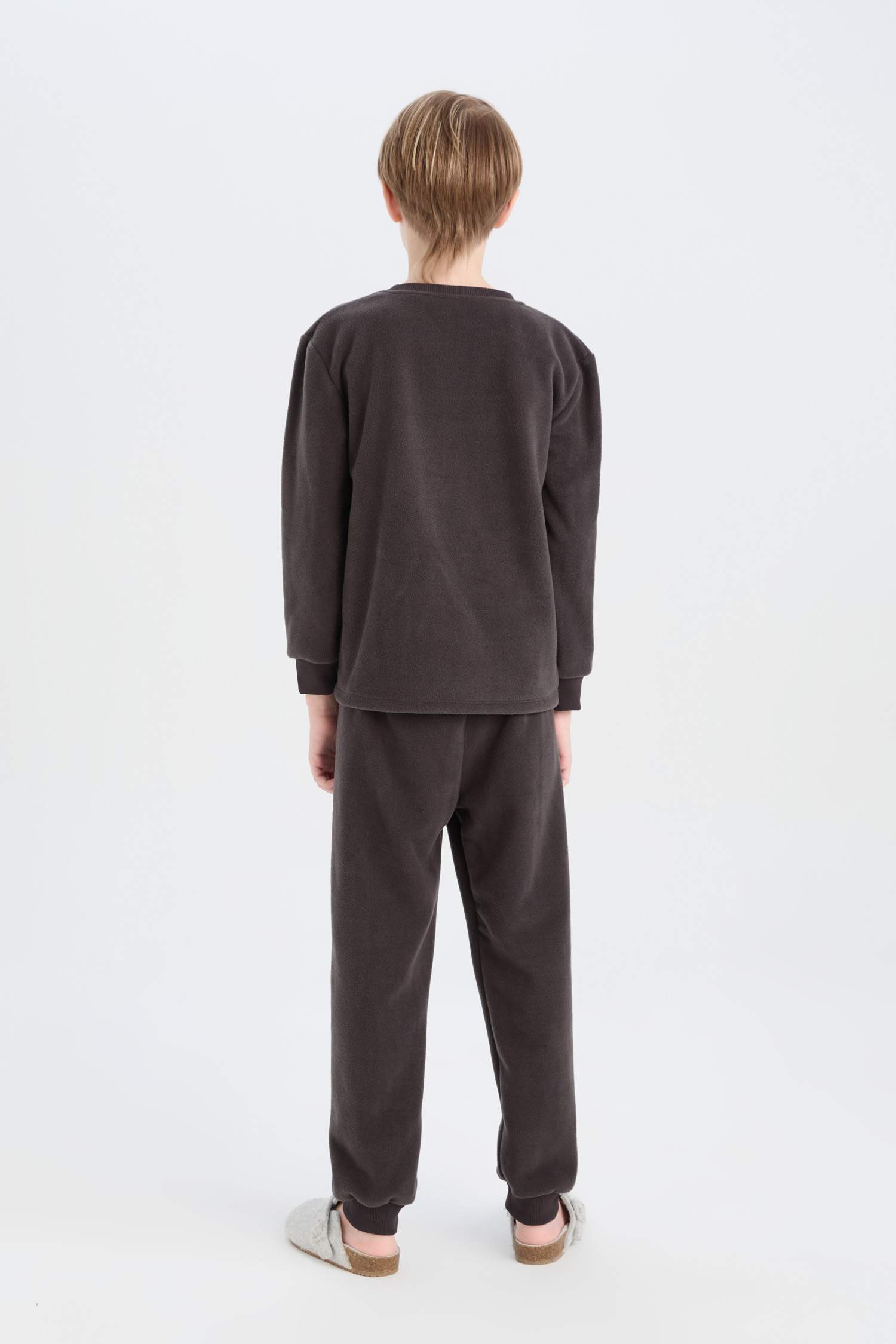 Erkek Çocuk Batman Pijama Takımı Polar Uzun Kollu Üst Beli Lastikli Uzun Alt