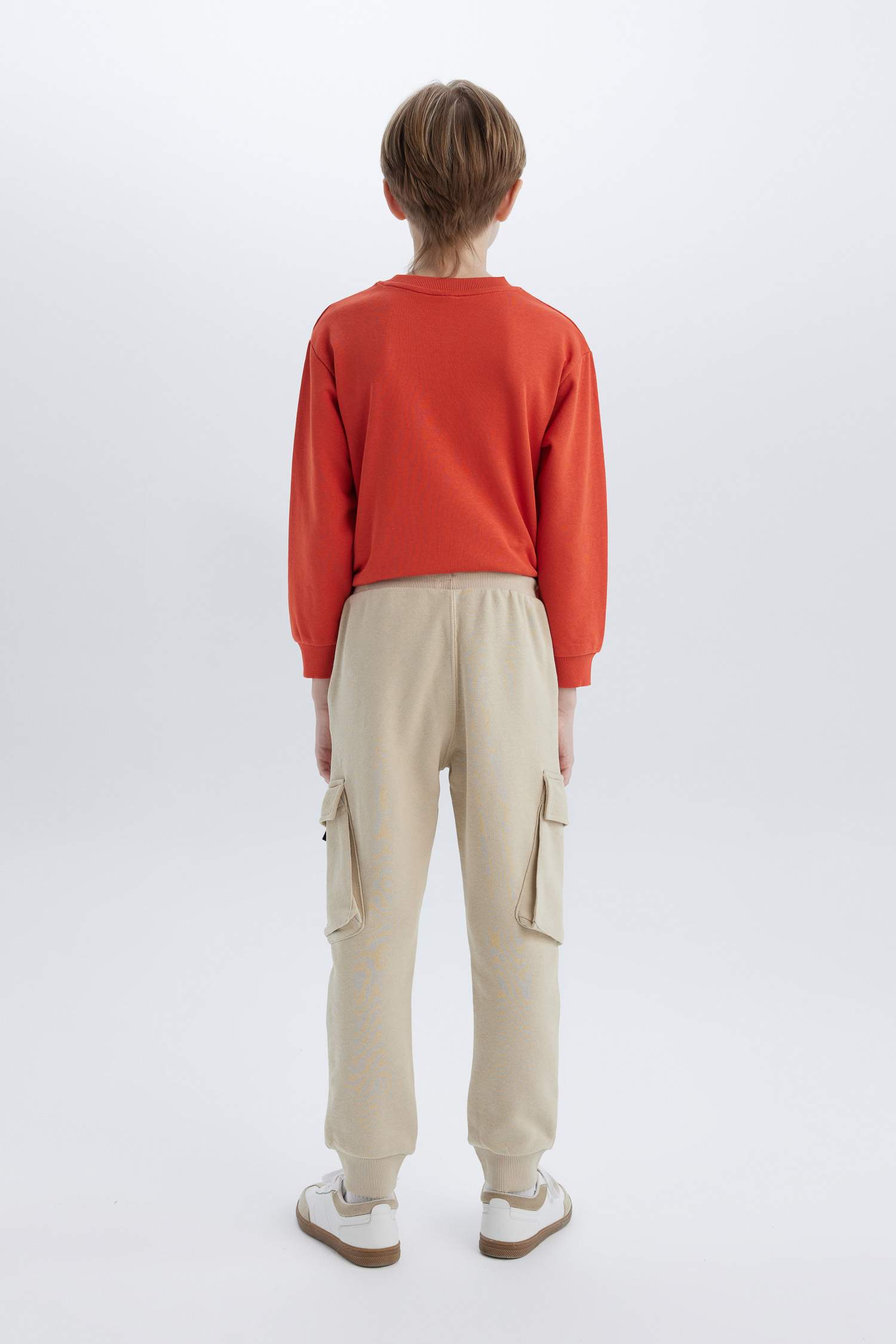 بنطلون بجامة رياضي ولادي كارجو قصة عادية بجيب ورجل مطاطي