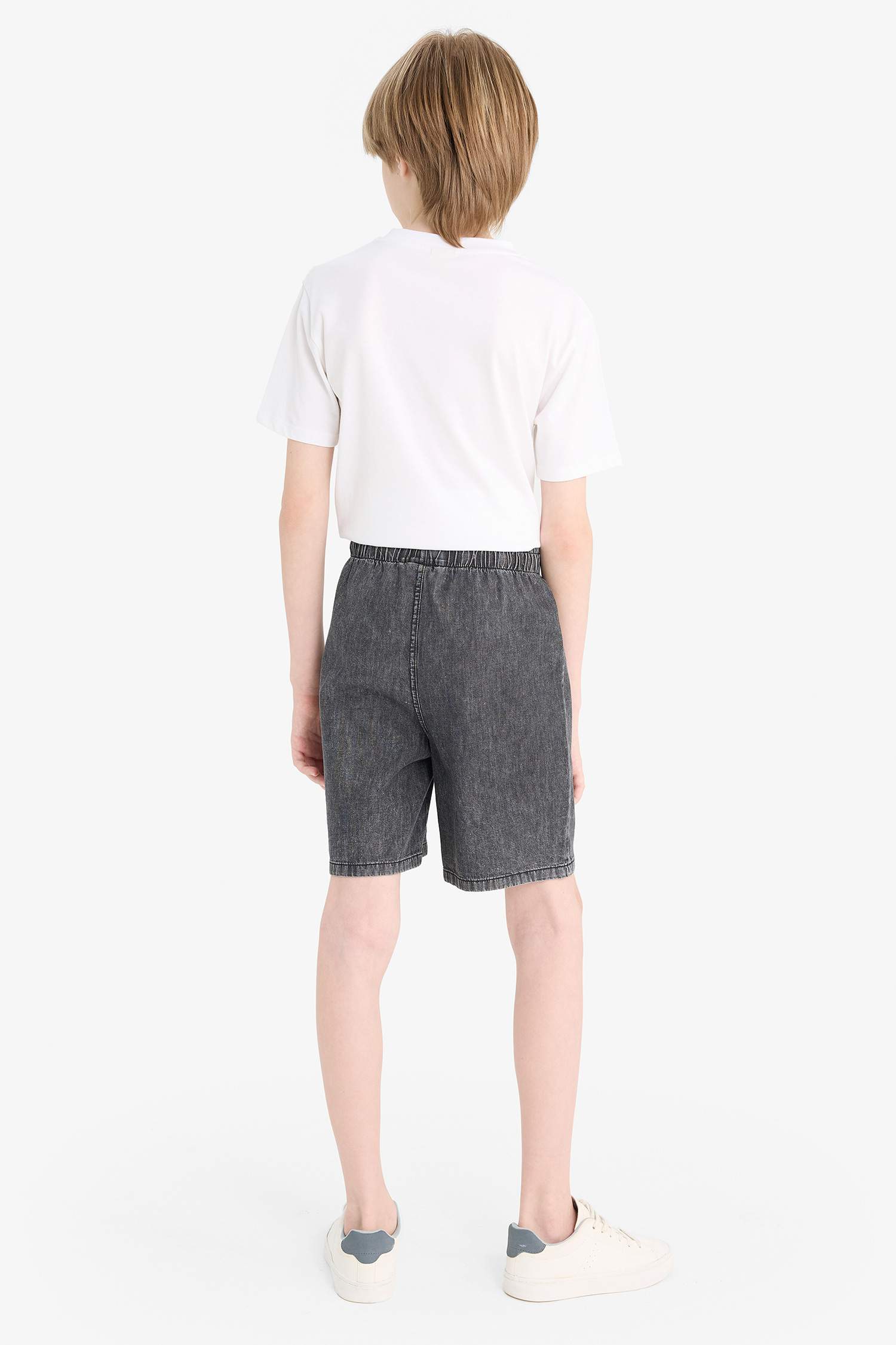 Erkek Çocuk Beli Lastikli Jean Şort