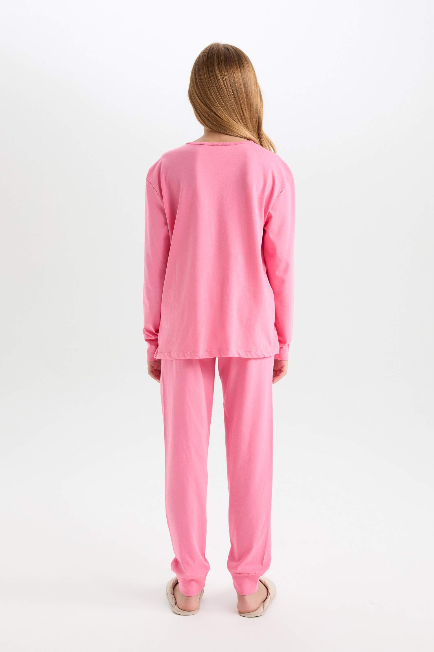 Kız Çocuk Pijama Takımı Baskılı Uzun Kollu Üst Uzun Alt