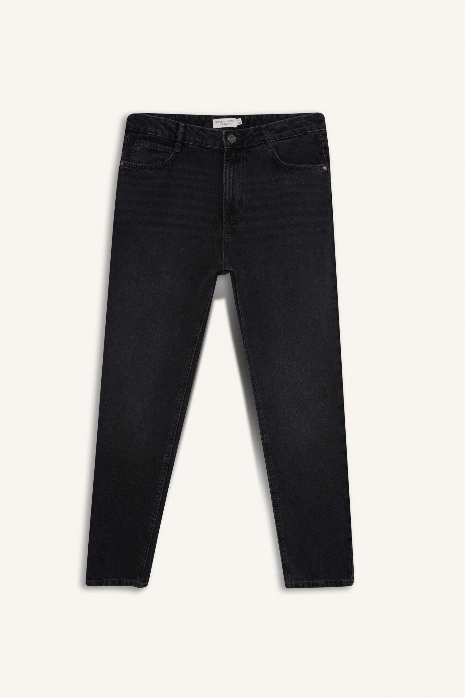 بنطرون جينز 90’S سليم فيت برجل ضيق وخصر عالي