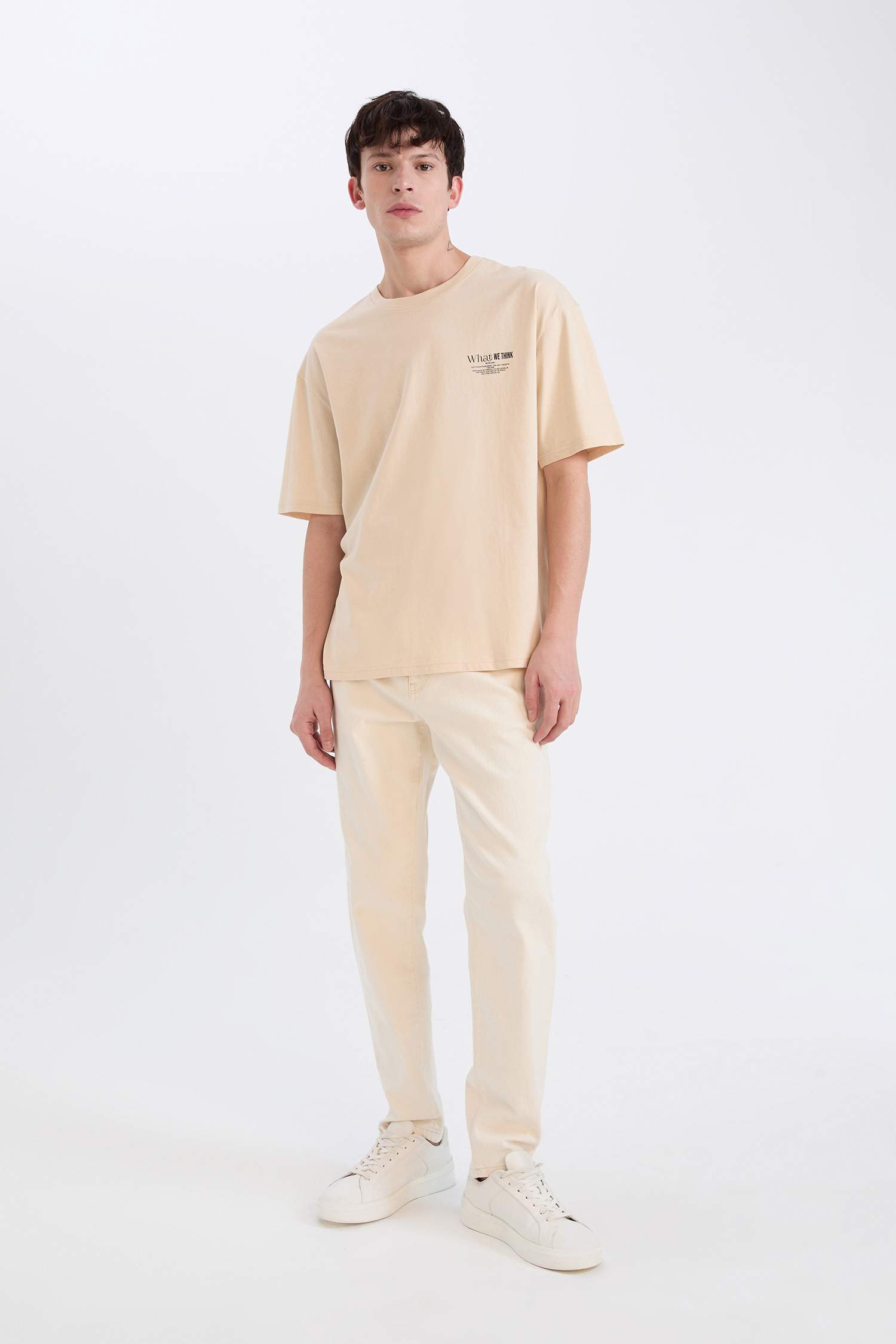 Oversize Fit Crew Neck Printed Short Sleeve T-Shirt